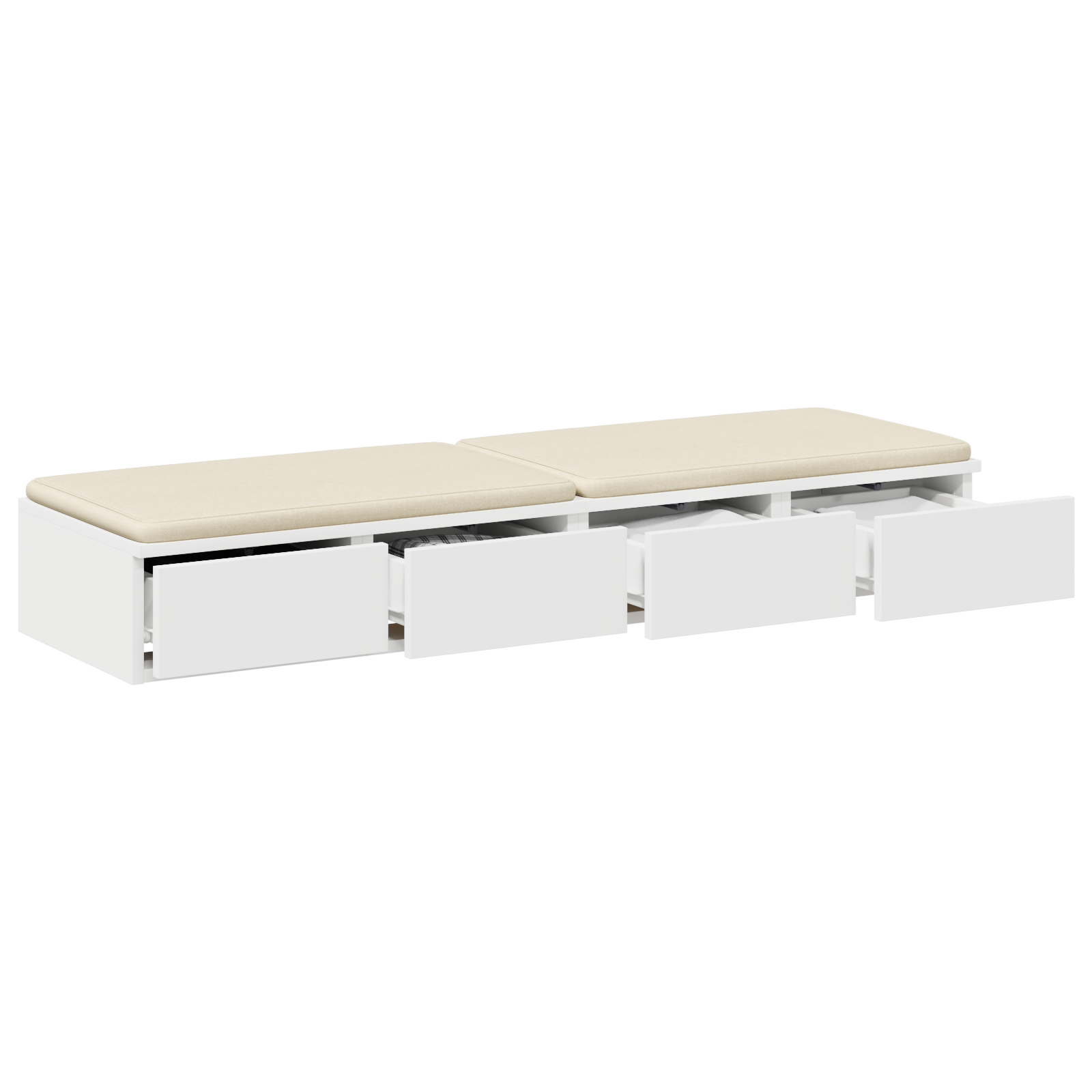 Bed Drawers White 120x36,5x16,5 cm Engineered Wood - Image 3