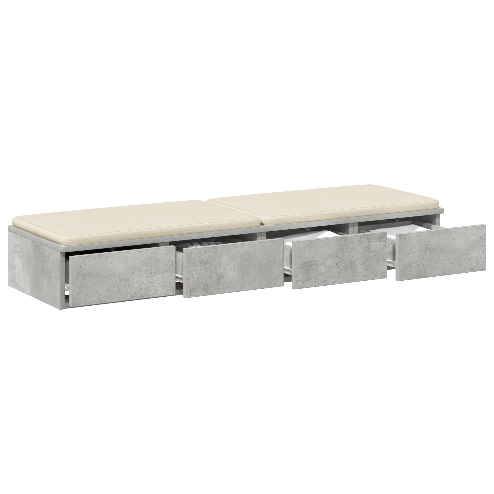 Bed Drawers Concrete Grey 120x36.5x16.5 cm Engineered Wood - Image 3