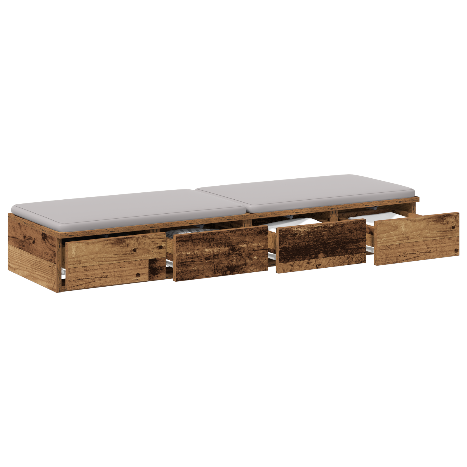 Bed Drawers Old Wood 120x36,5x16,5 cm Engineered Wood - Image 3
