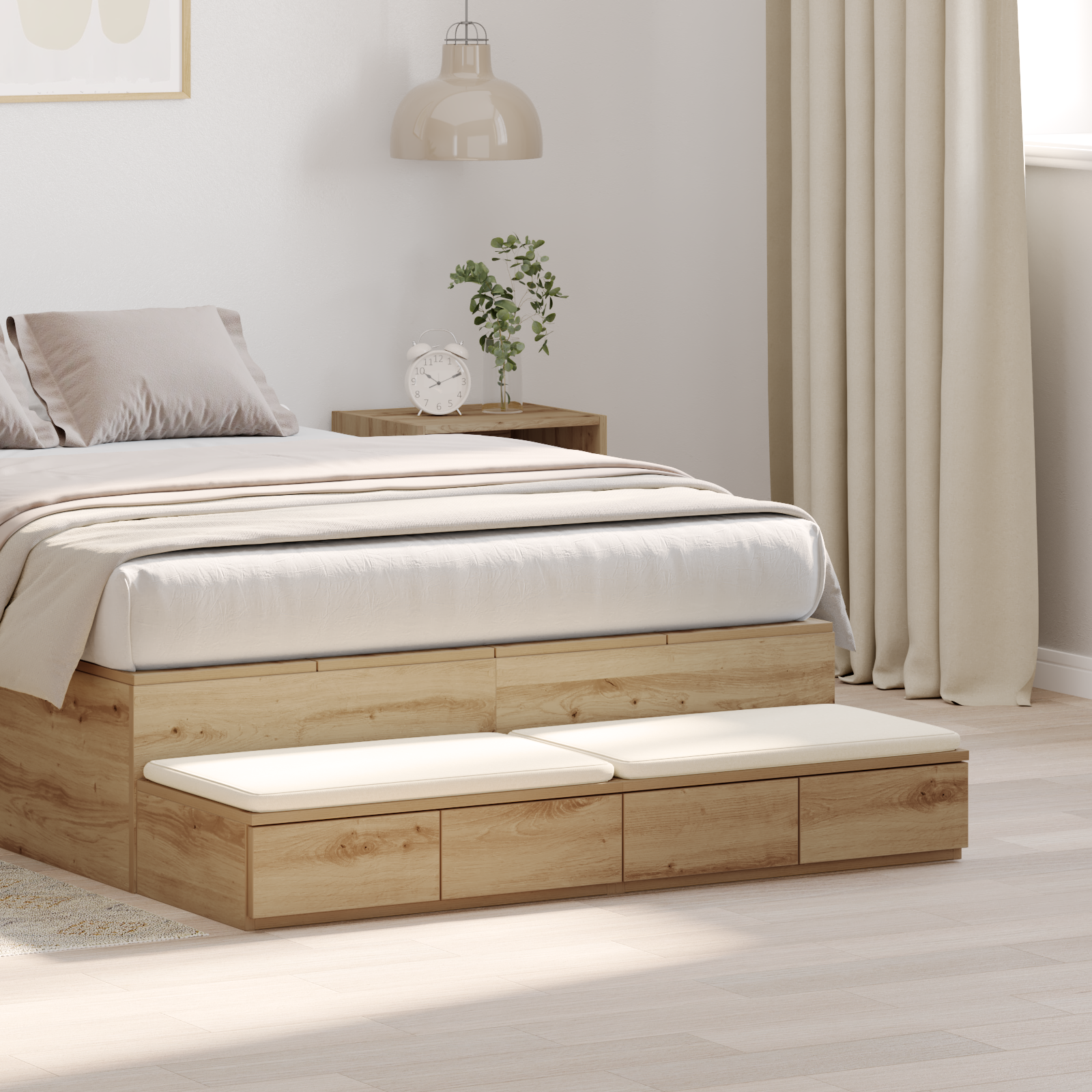 Bed Drawers Artisan Oak 120x36,5x16,5 cm Engineered Wood