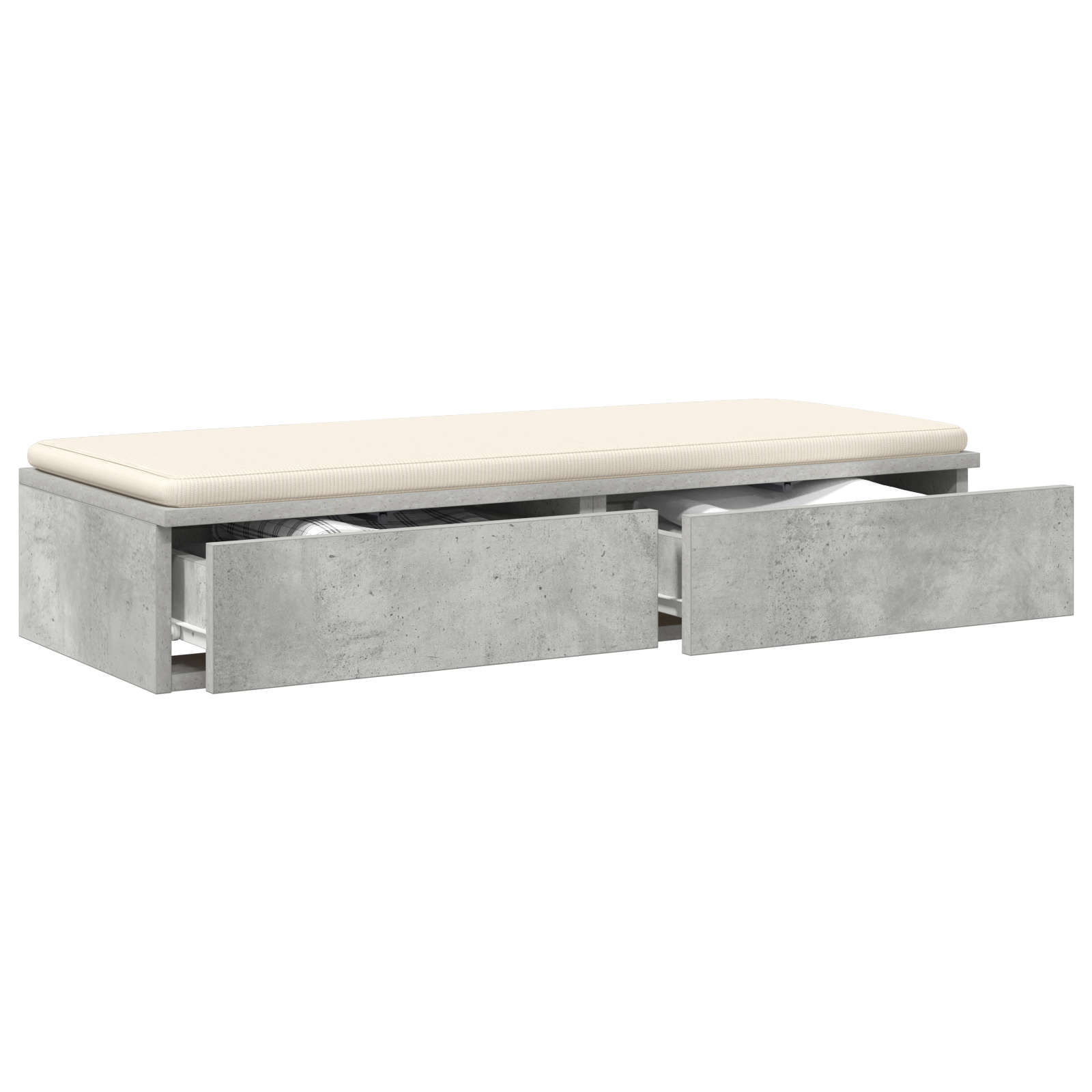 Bed Drawers - Concrete Grey, 75 x 36.5 x 16.5 cm, Made of Engineered Wood - Image 3