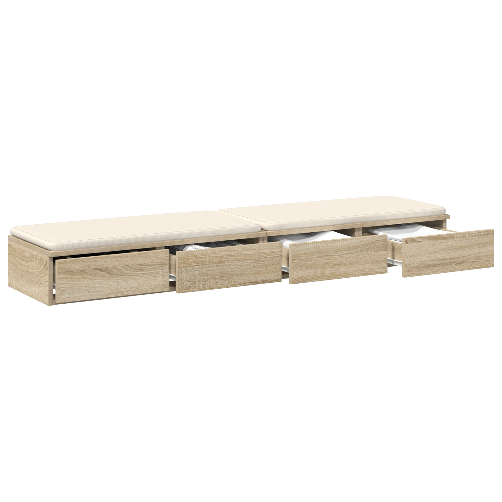 Bed Drawers Sonoma Oak 160x36.5x16.5 cm Engineered Wood - Image 3