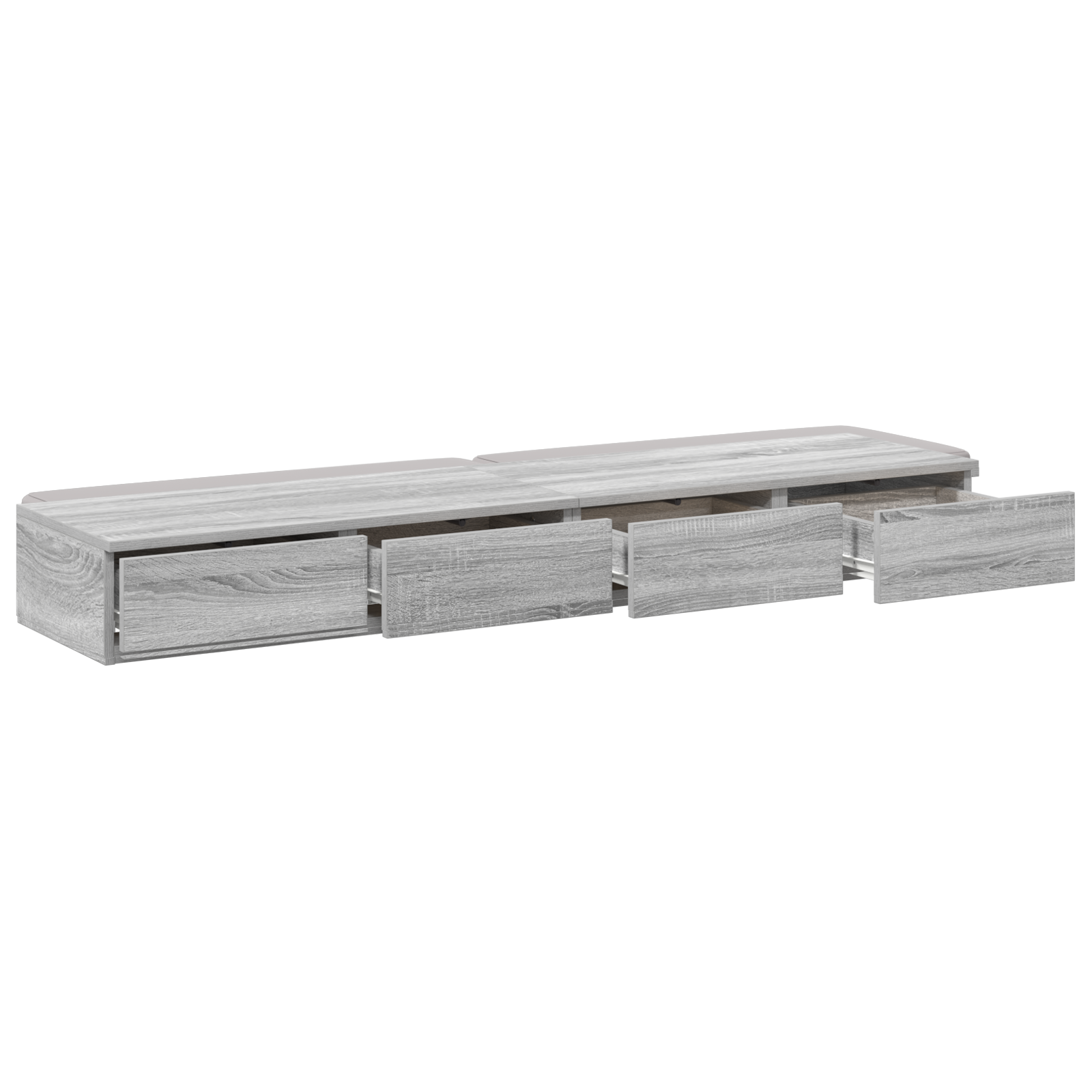 Bed Drawers Grey Sonoma 160x36,5x16,5 cm Engineered Wood - Image 5