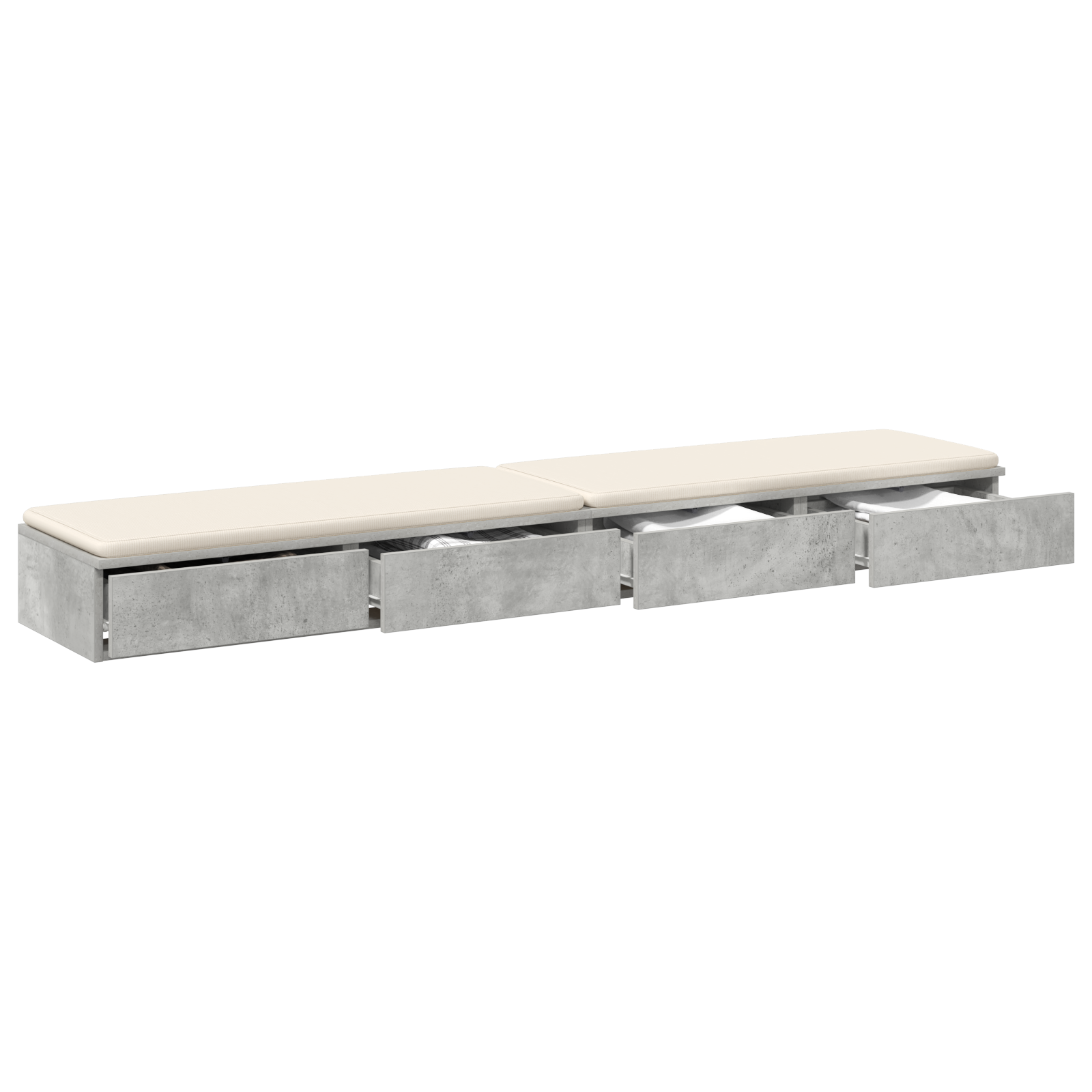 Bed Drawers Concrete Grey 180x36,5x16,5 cm Engineered Wood - Image 3