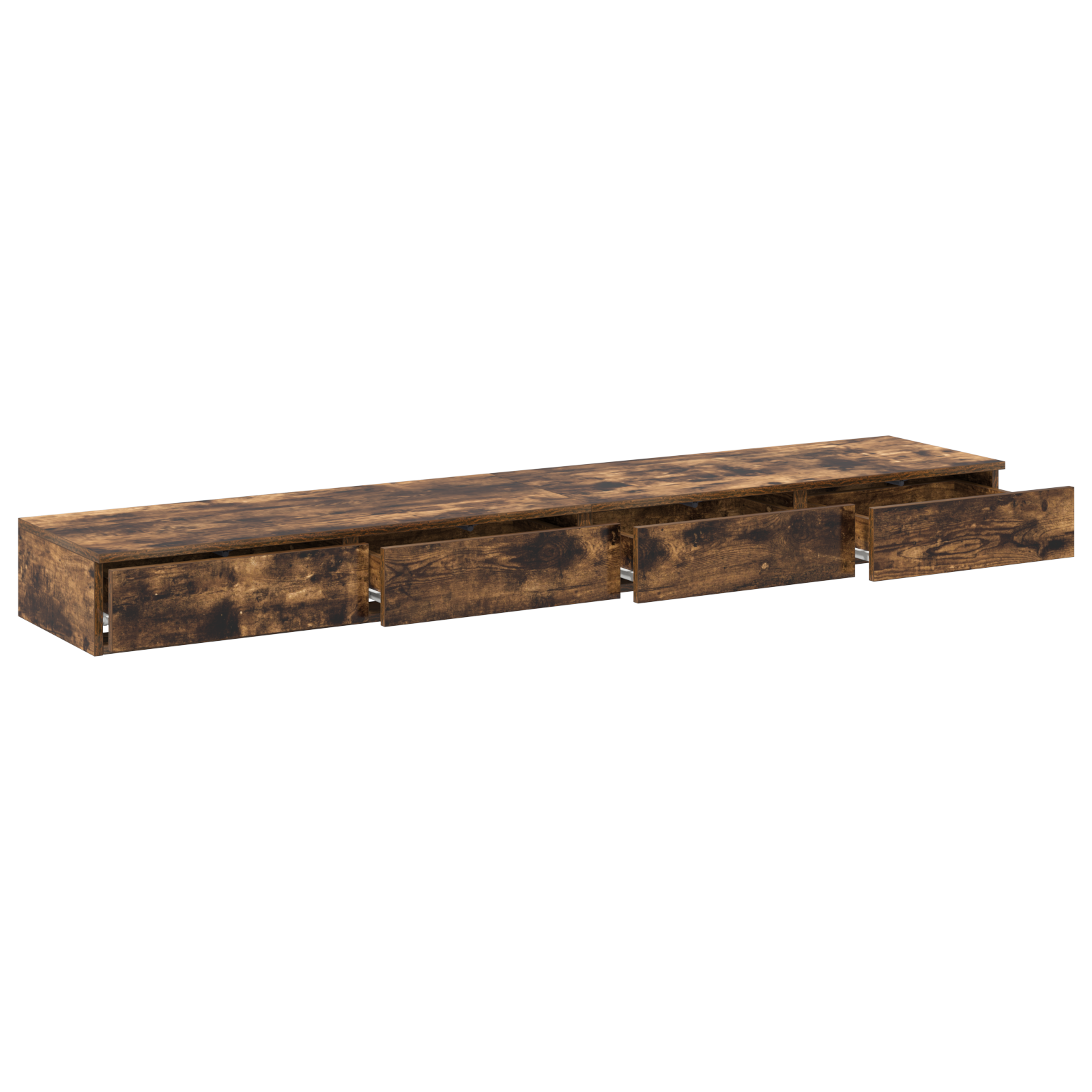 Bed Drawers in Smoked Oak - 180x36.5x16.5 cm - Made of Engineered Wood - Image 5
