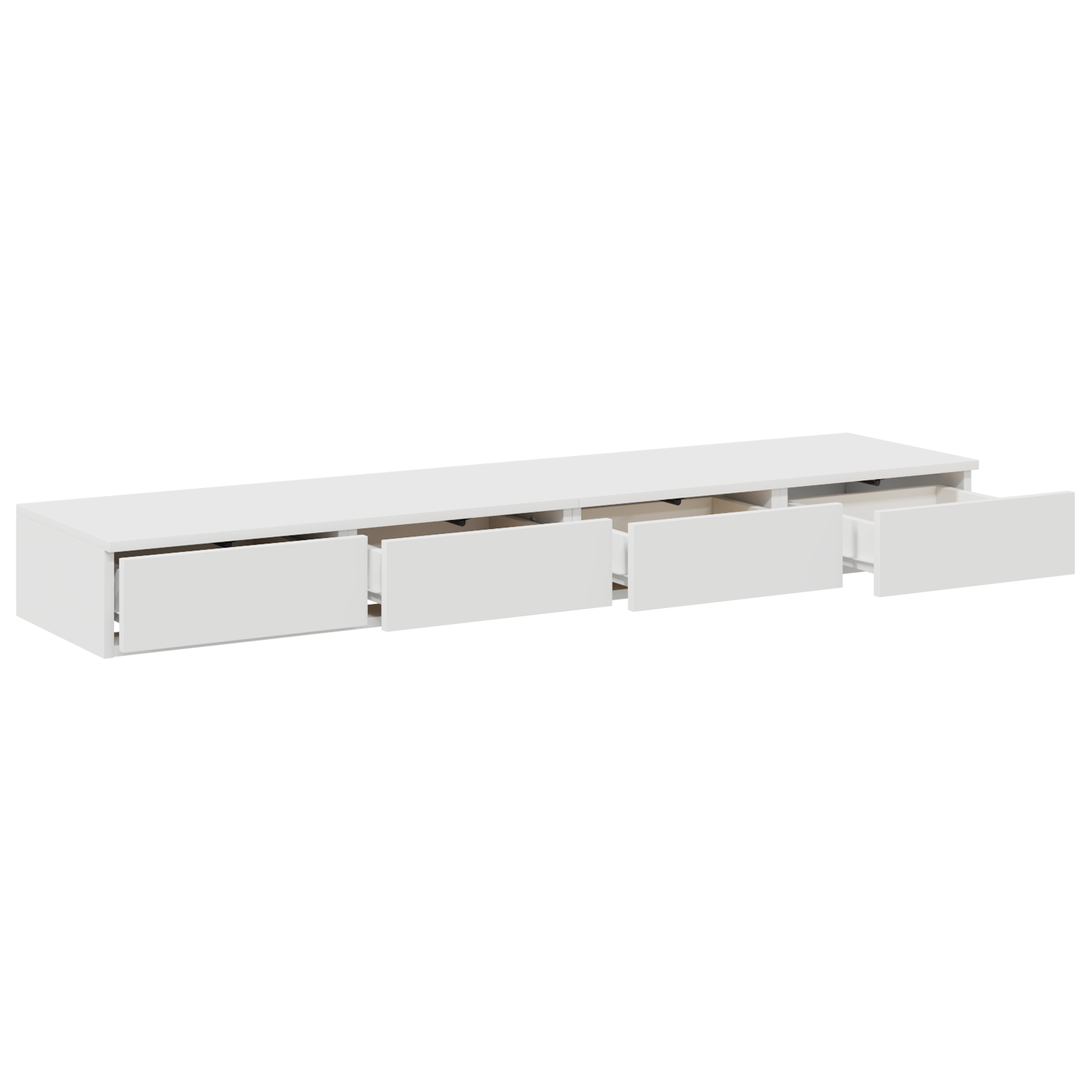 White Bed Drawers 135x36.5x16.5 cm Made of Engineered Wood - Image 5