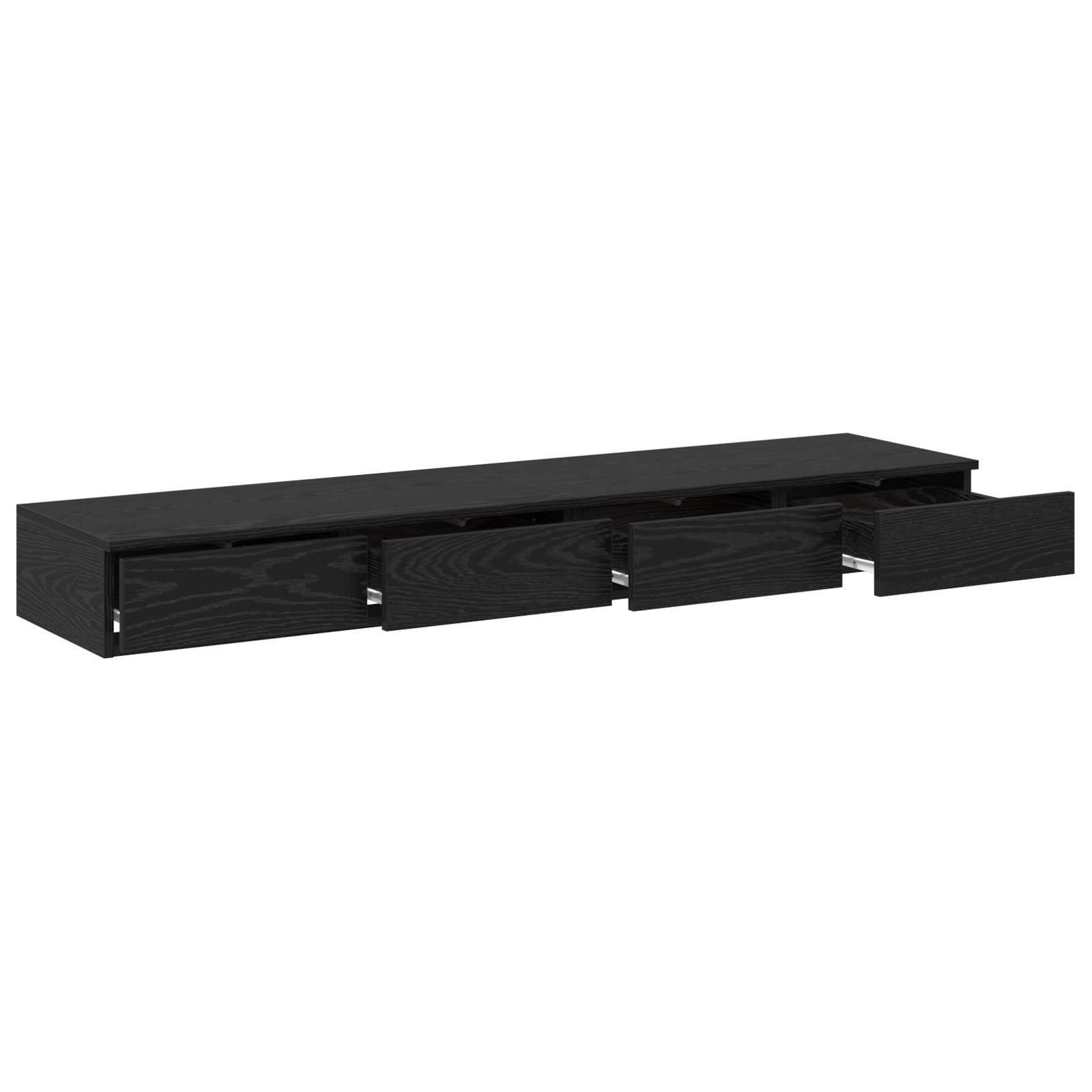 Black Bed Drawers - 135 x 36.5 x 16.5 cm - Made of Engineered Wood - Image 5