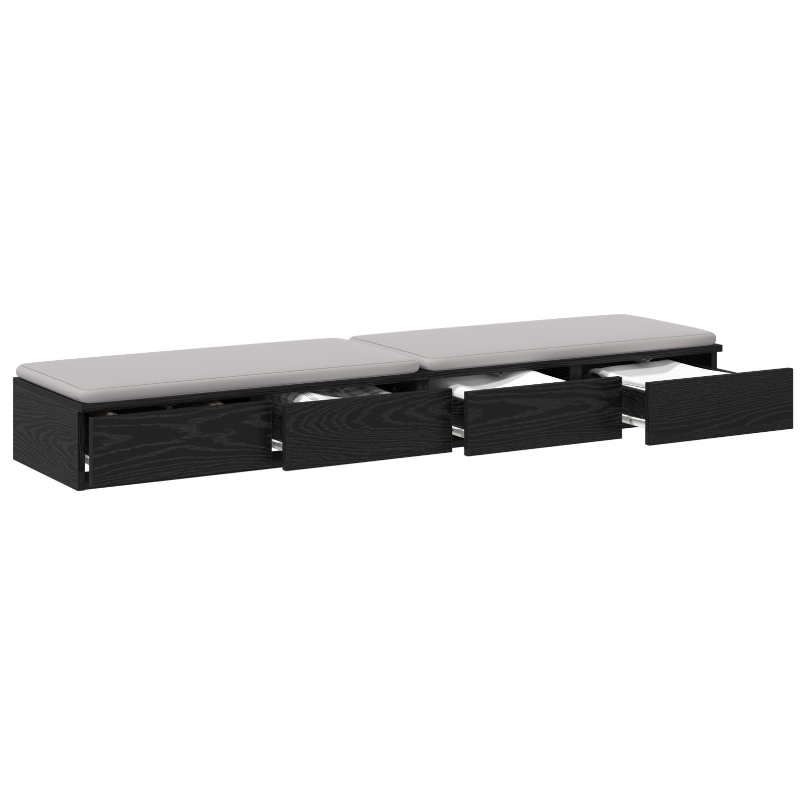 Black Bed Drawers - 135 x 36.5 x 16.5 cm - Made of Engineered Wood - Image 3