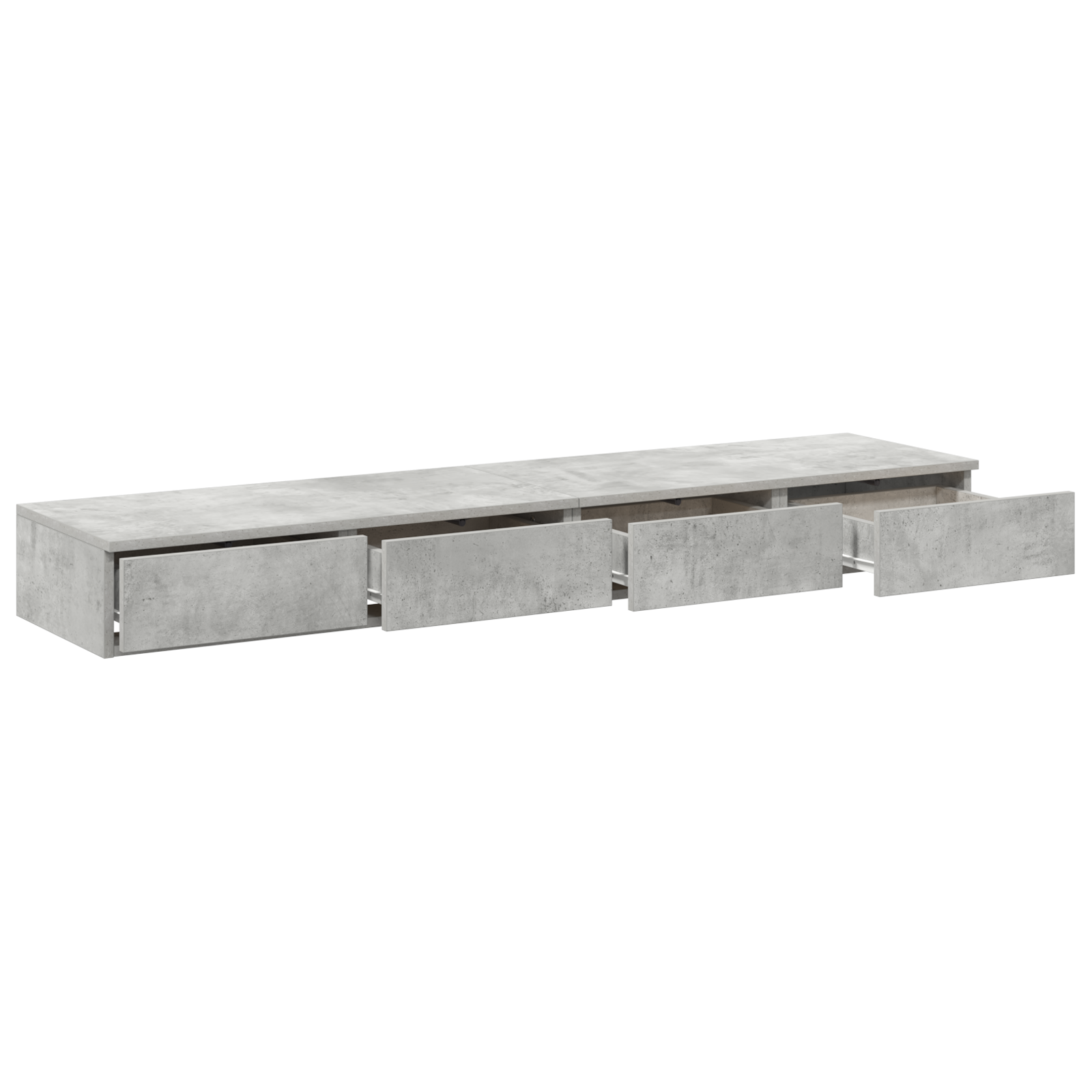Bed Drawers in Concrete Grey - 135x36.5x16.5 cm Made from Engineered Wood - Image 5