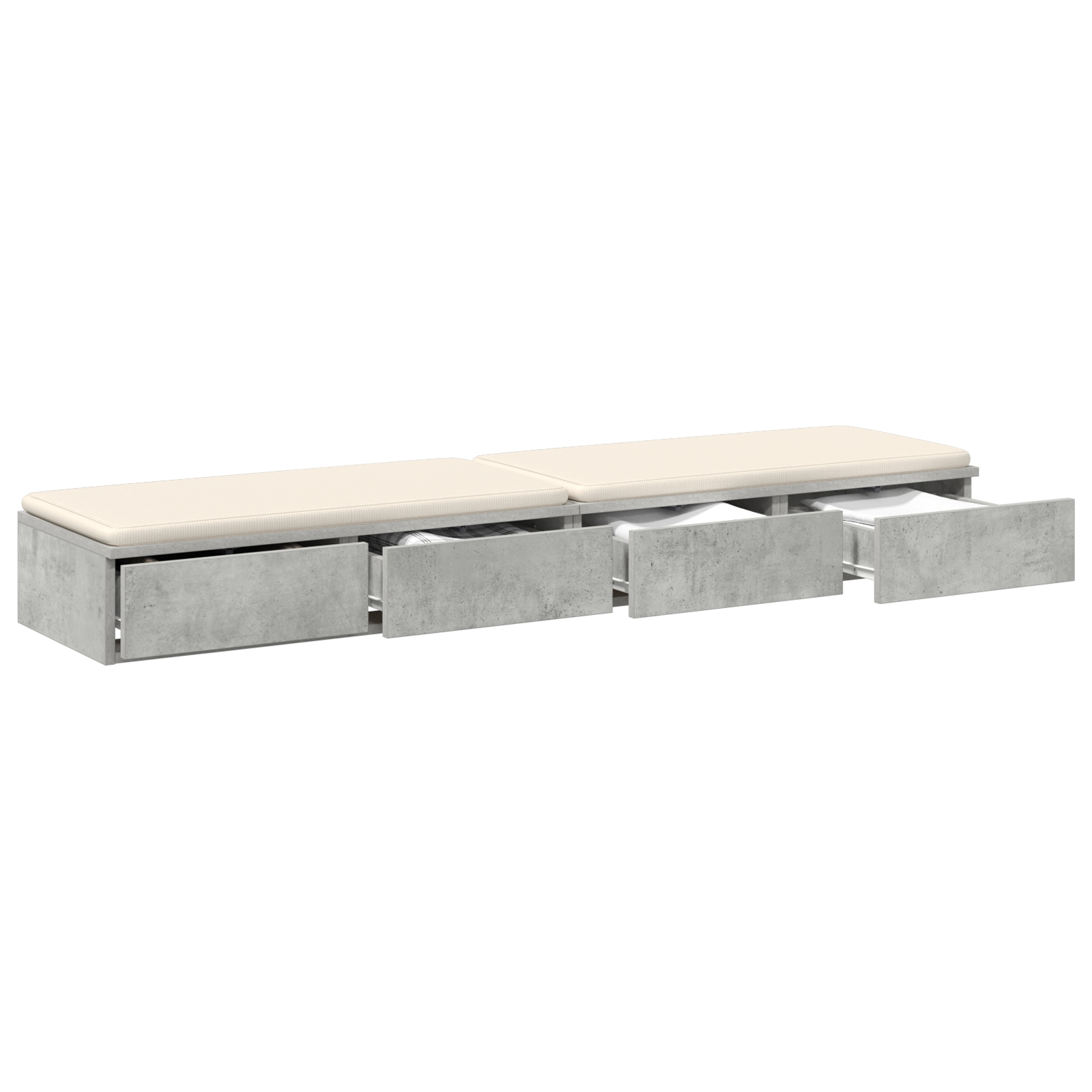 Bed Drawers in Concrete Grey - 135x36.5x16.5 cm Made from Engineered Wood - Image 3