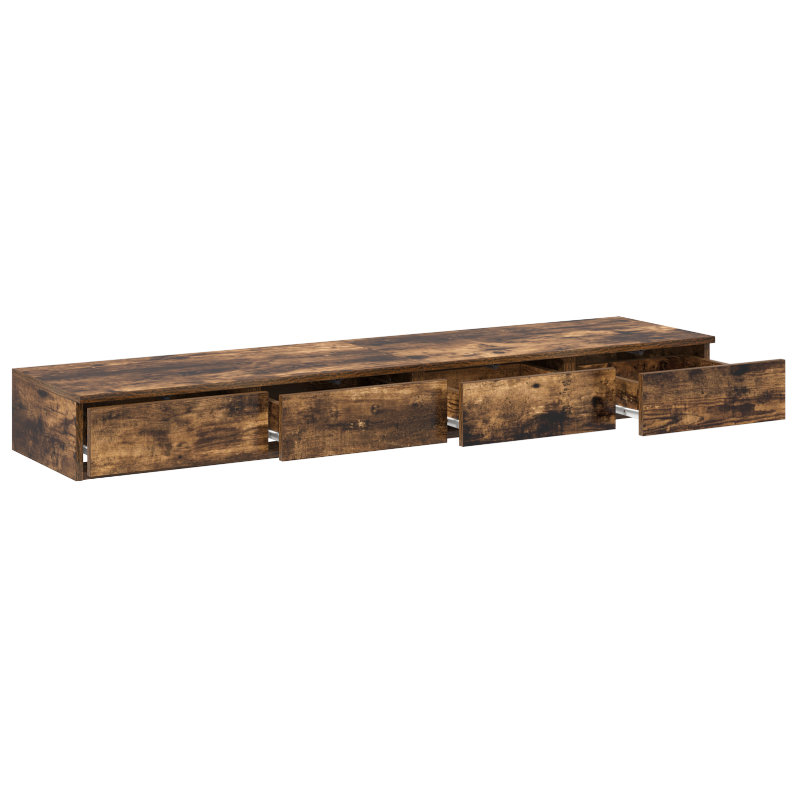 Bed Drawers in Smoked Oak - 135x36.5x16.5 cm, Made from Engineered Wood - Image 5