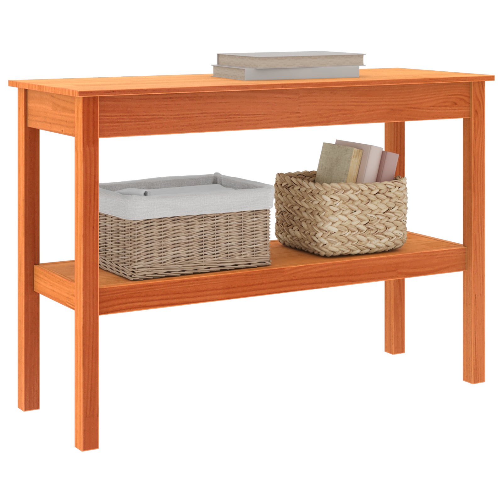 Конзолна маса Восъчен кафяв 110 x 40 x 75 cm Масивна боровина - Image 3