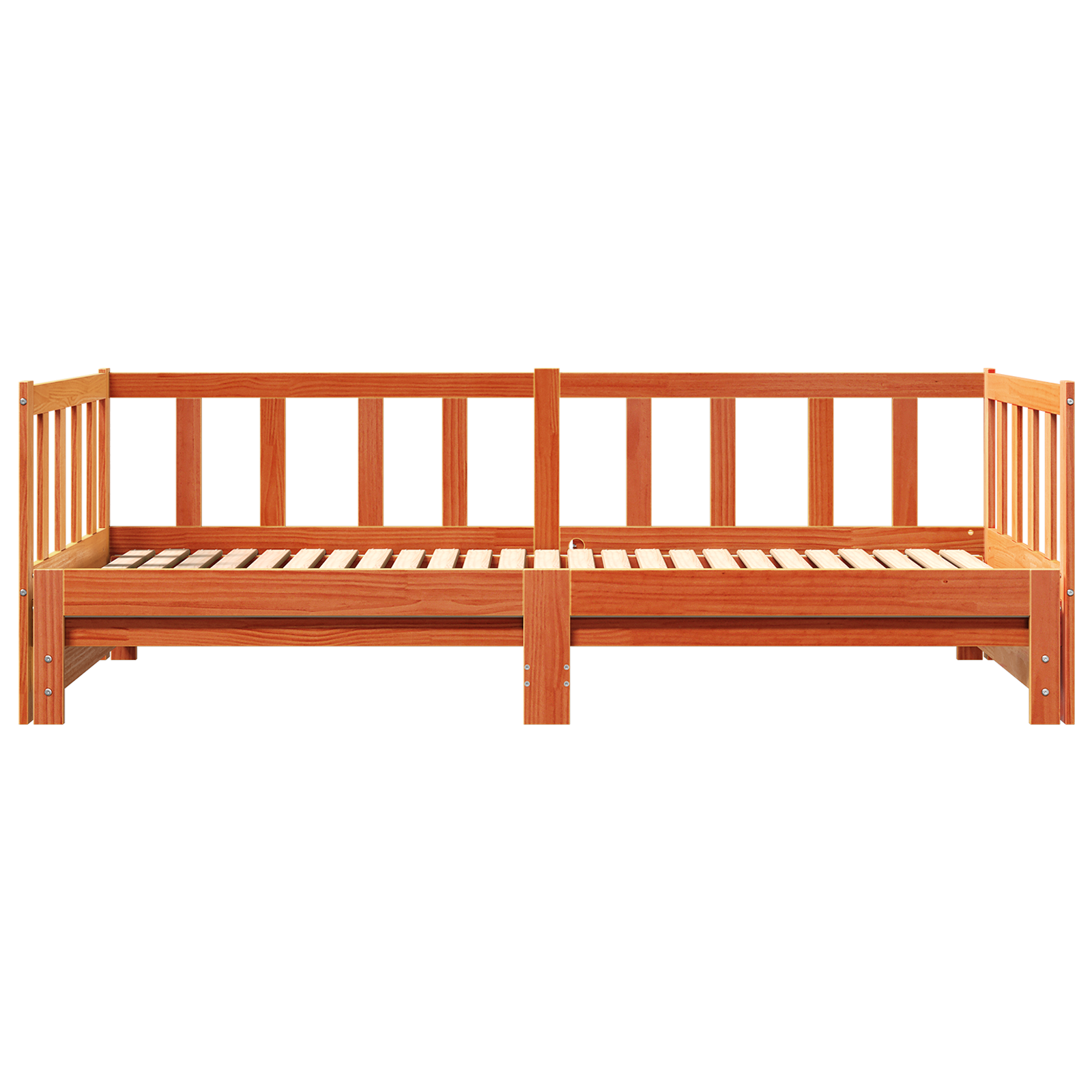Pull-out Day Bed without Mattress Wax Brown 2x(80x200) cm - Image 7