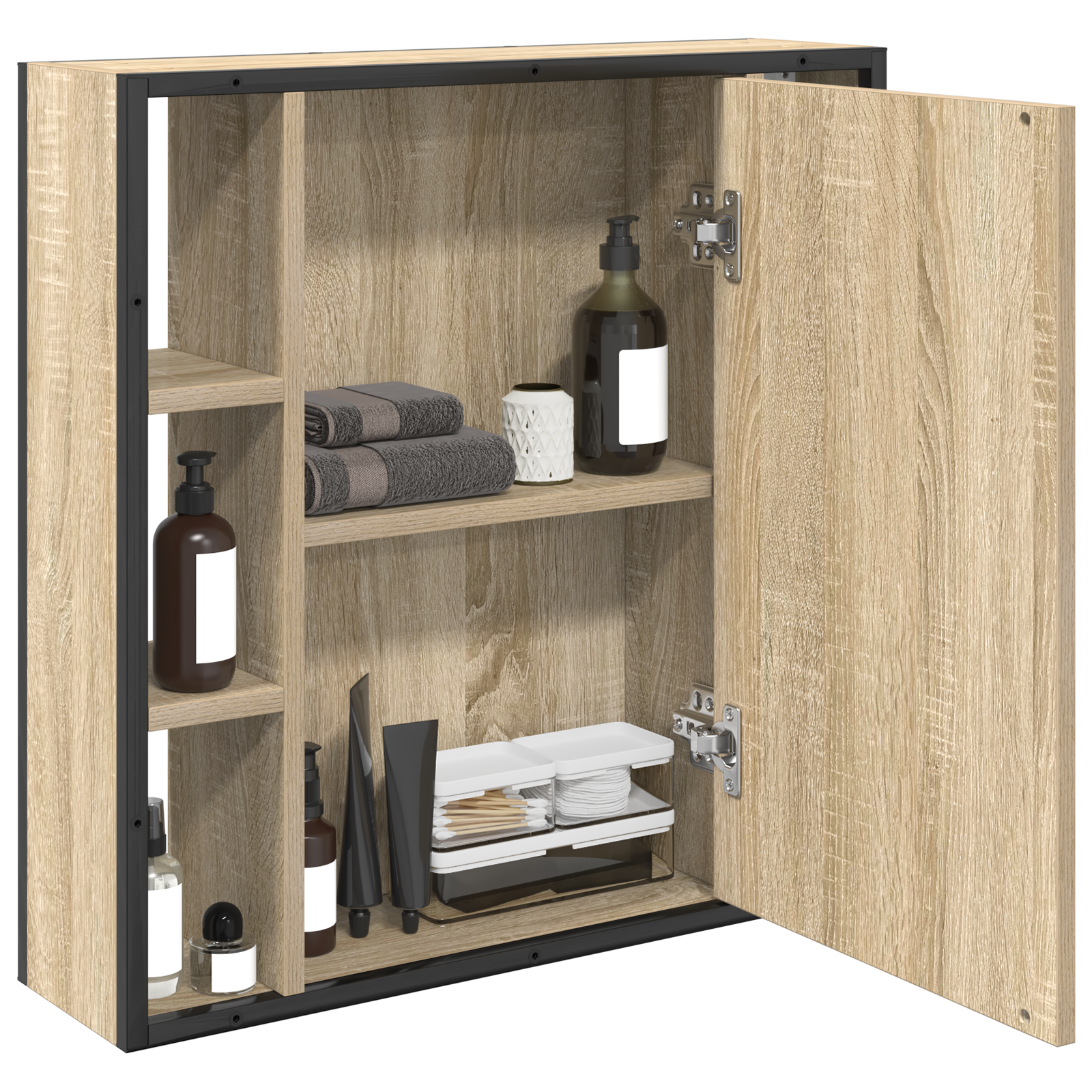 Bathroom Vanity Unit Light Oak Particle Board Medium Storage - Image 4