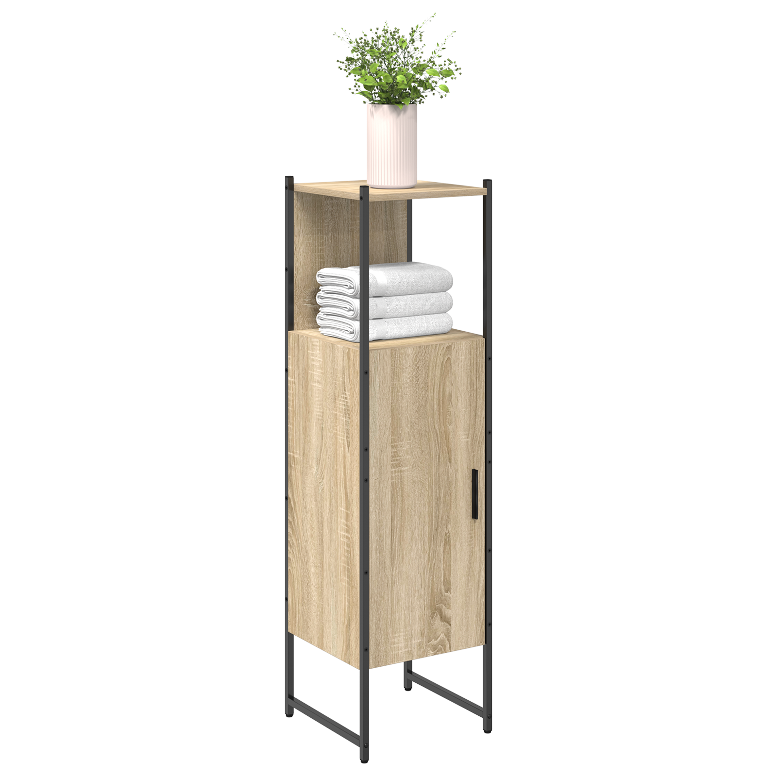 Tall Pantry Cabinet Light Oak Engineered wood 33 x 33 x 120.5 cm - Image 3