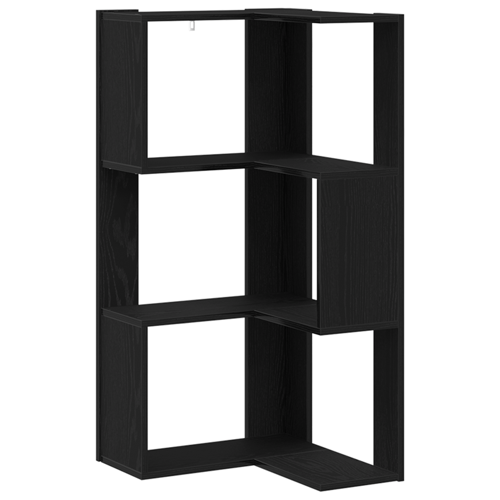 Corner Bookcase 3-Tier Black Oak 50x50x102 cm Engineered Wood - Image 2
