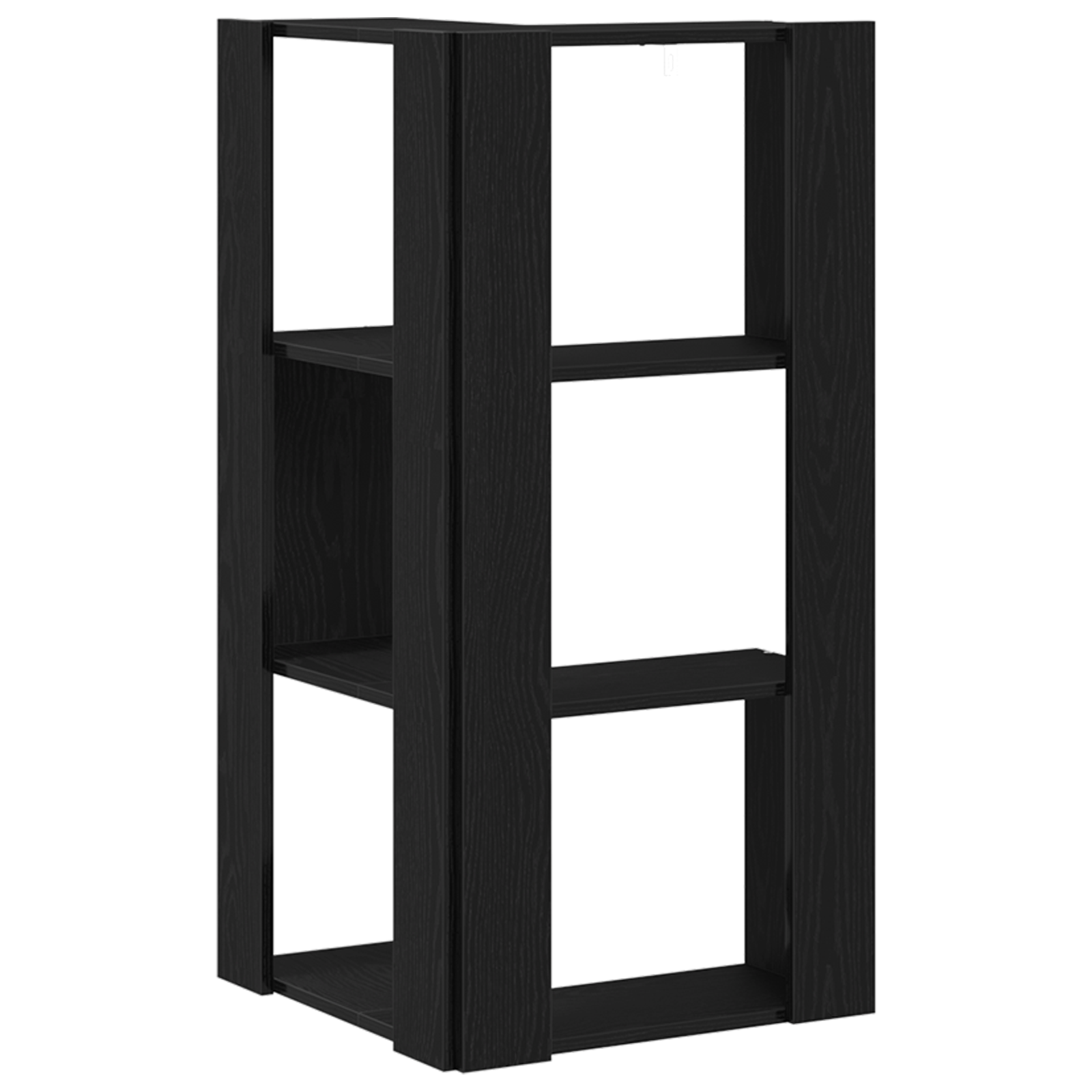 Corner Bookcase 3-Tier Black Oak 50x50x102 cm Engineered Wood - Image 4