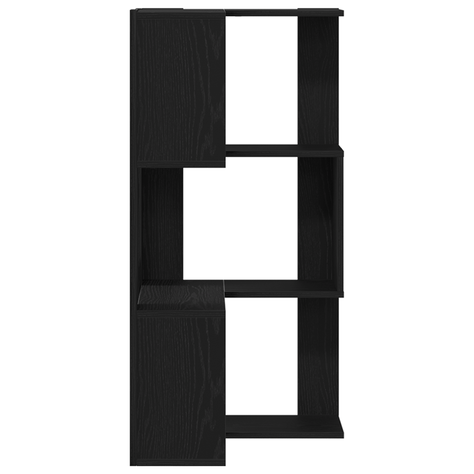 Corner Bookcase 3-Tier Black Oak 50x50x102 cm Engineered Wood - Image 6