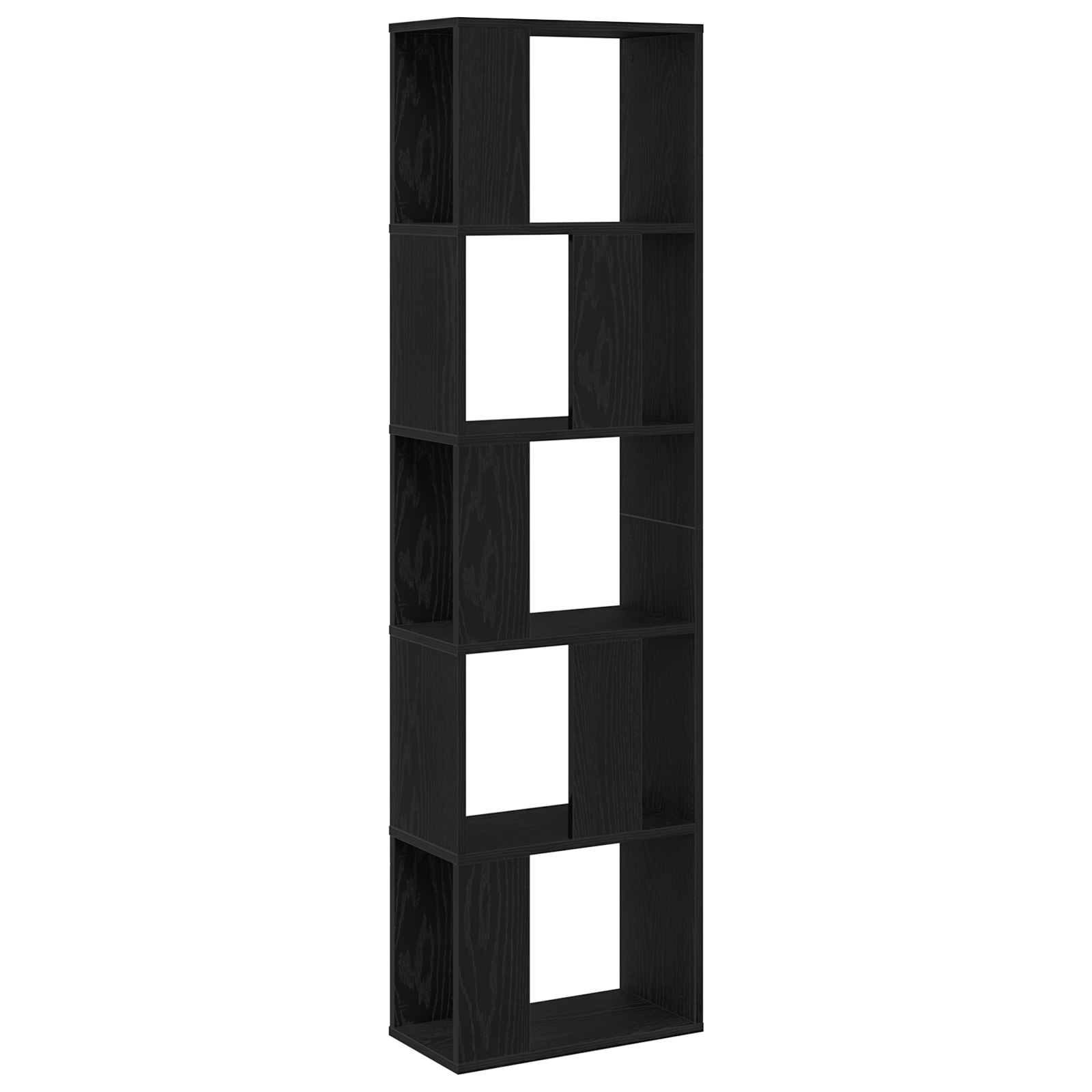 Bookcase 5-Tier Black Oak 45x23,5x162,5 cm Engineered Wood - Image 2