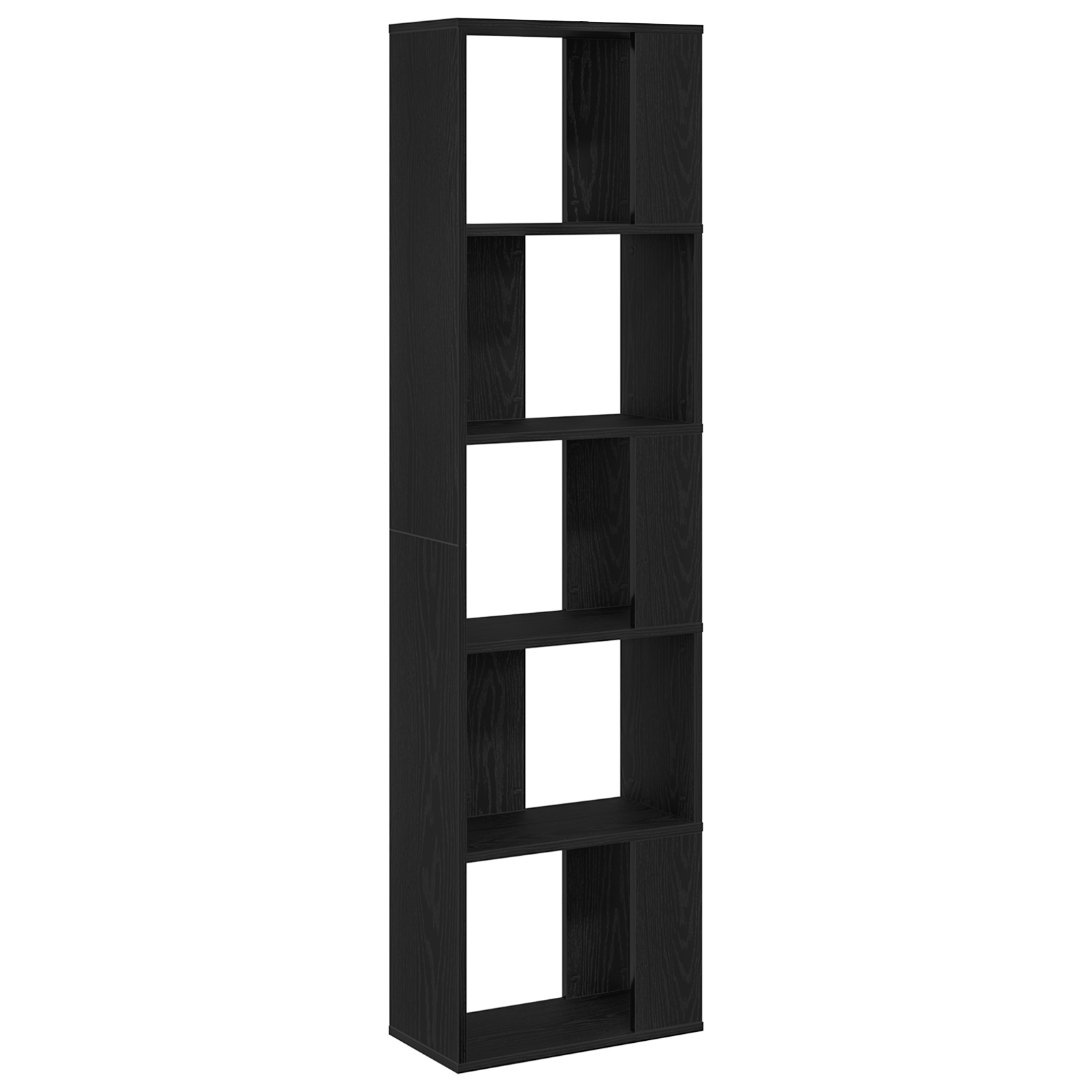 Bookcase 5-Tier Black Oak 45x23,5x162,5 cm Engineered Wood - Image 7