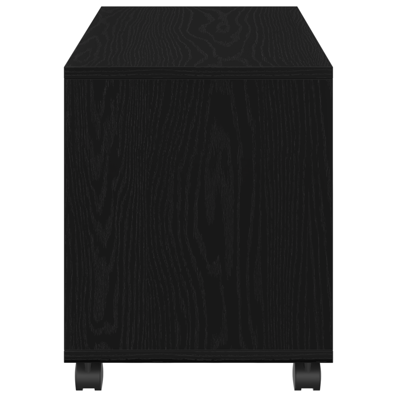 End Table with Wheels Black Oak 72x33x42,5 cm Engineered Wood - Image 5