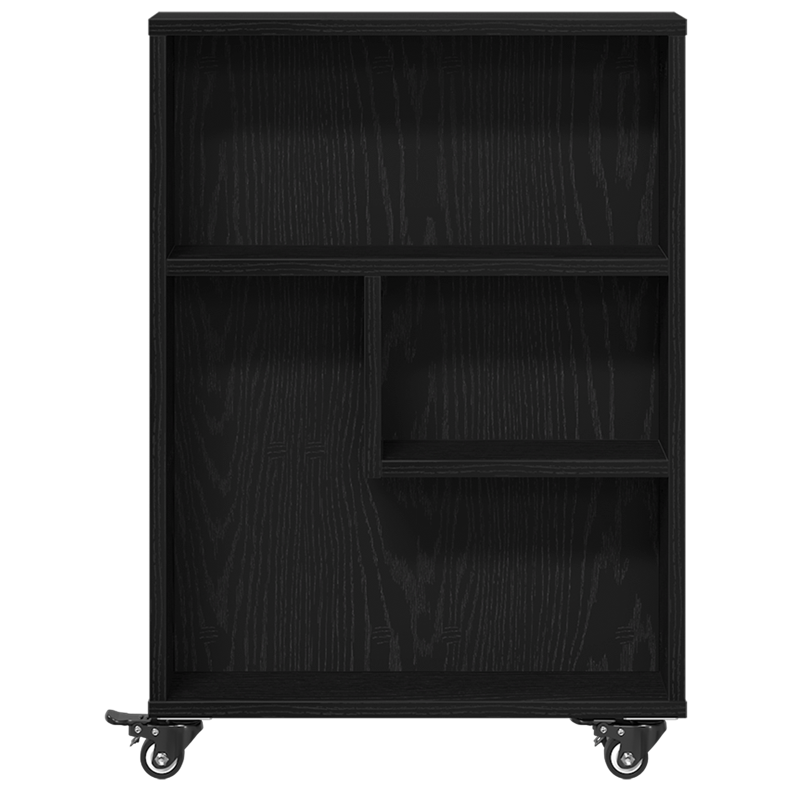 Narrow Storage Trolley Black Oak 48x13x68 cm Engineered Wood - Image 4