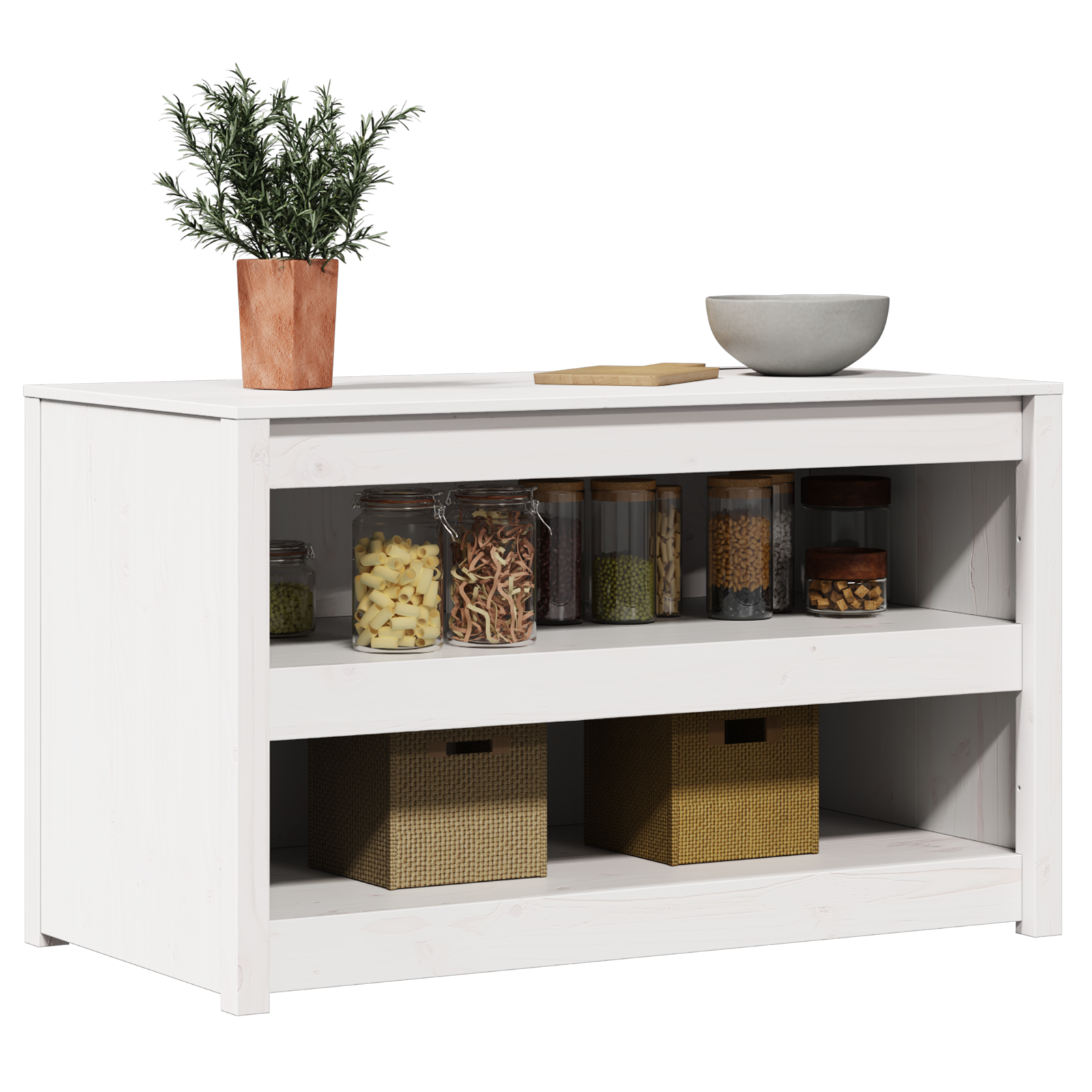 Kitchen Cabinet White pinewood Pinewood Medium Shelving - Image 3