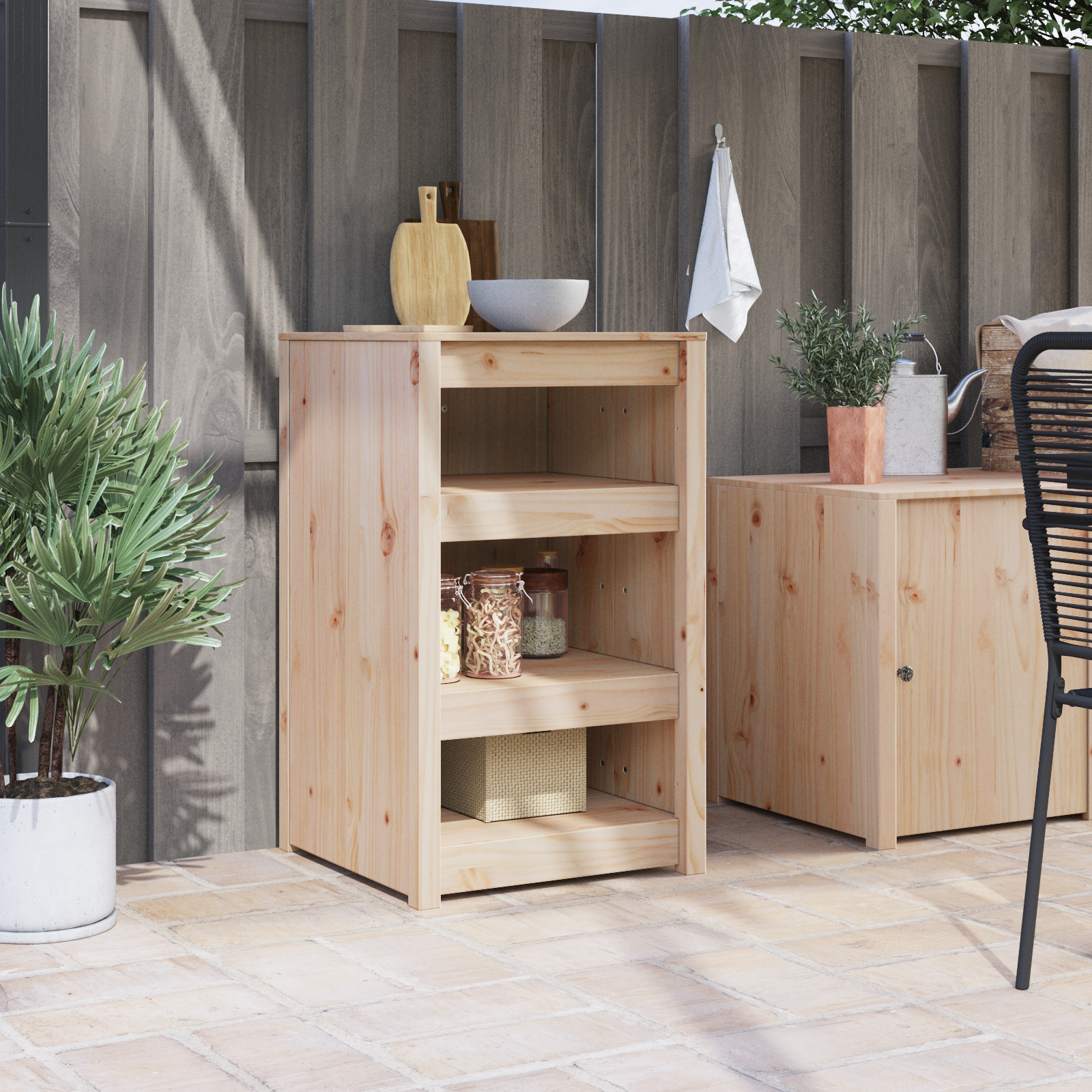 Buitenkeuken Kast 55x55x92 cm Massief Grenenhout