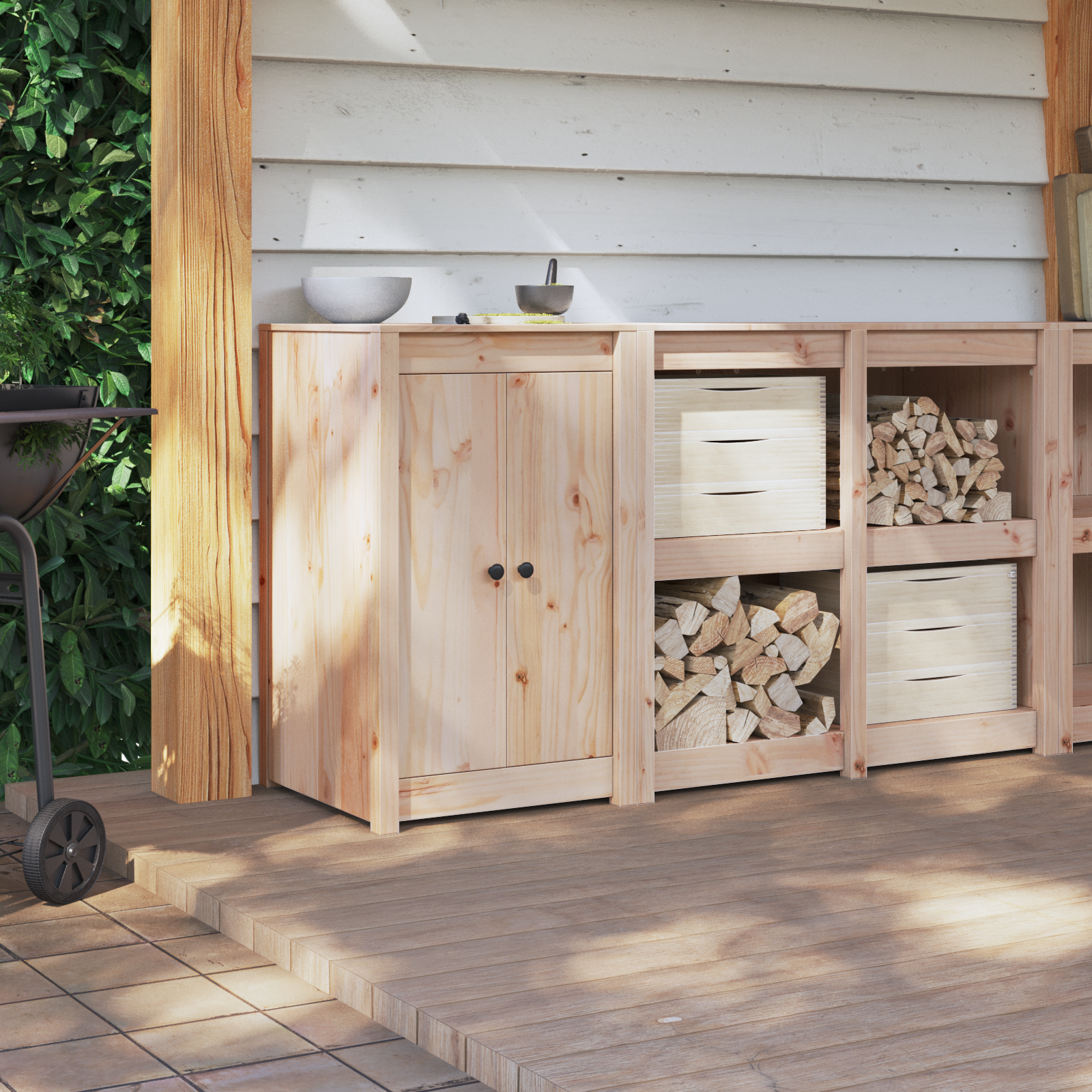 Outdoor Kitchen Doors 50x9x82 cm Solid Wood Pine - Image 3