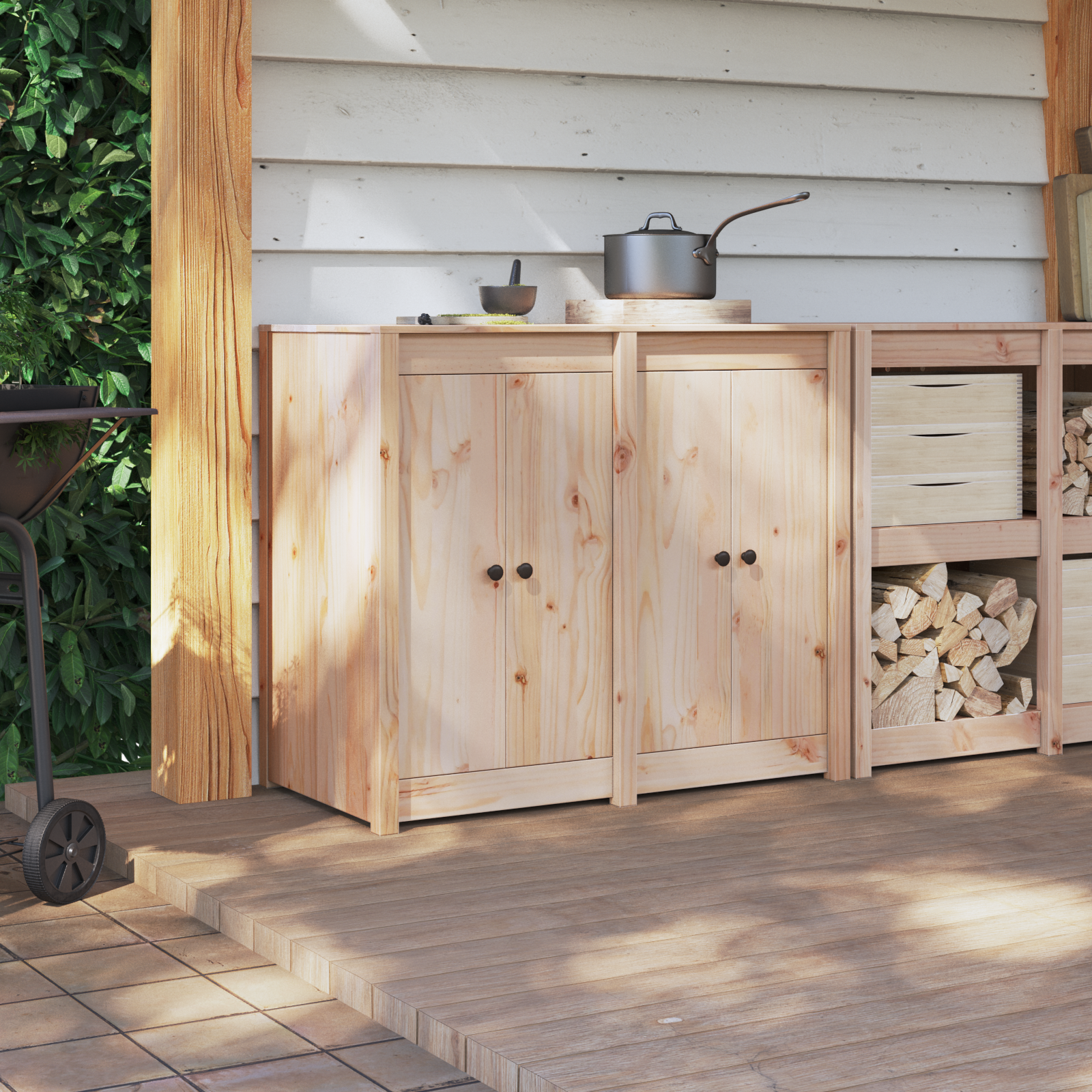 Outdoor Kitchen Doors 2 pcs 50x9x82 cm Solid Wood Pine - Image 3