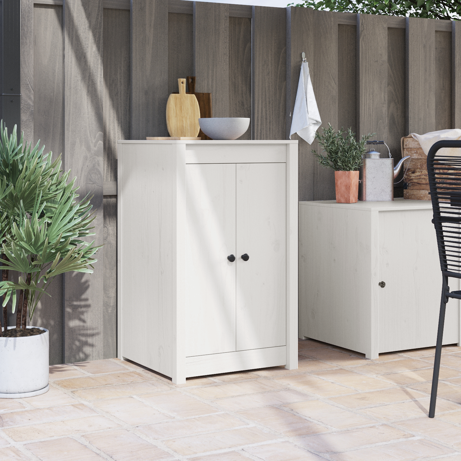 Outdoor Kitchen Doors White 50x9x82 cm Solid Wood Pine