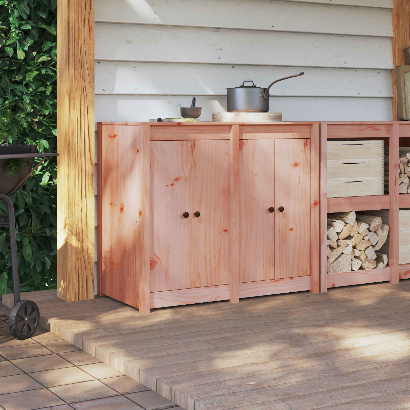 Outdoor Kitchen Doors 2 pcs 50x9x82 cm Solid Wood Douglas Fir - Image 3