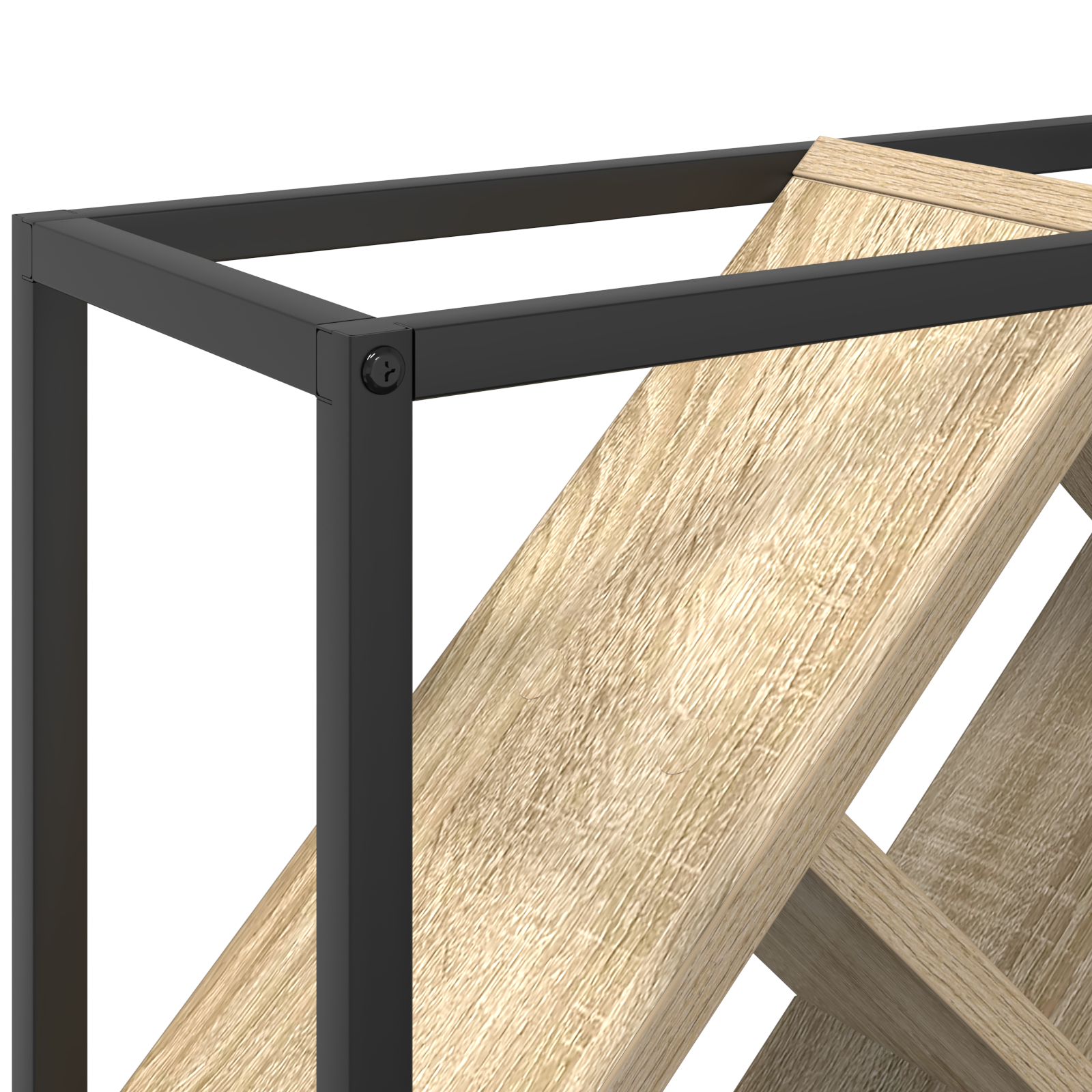 Wine Racks Sonoma oak, Black Particle board, Metal Medium - Image 8