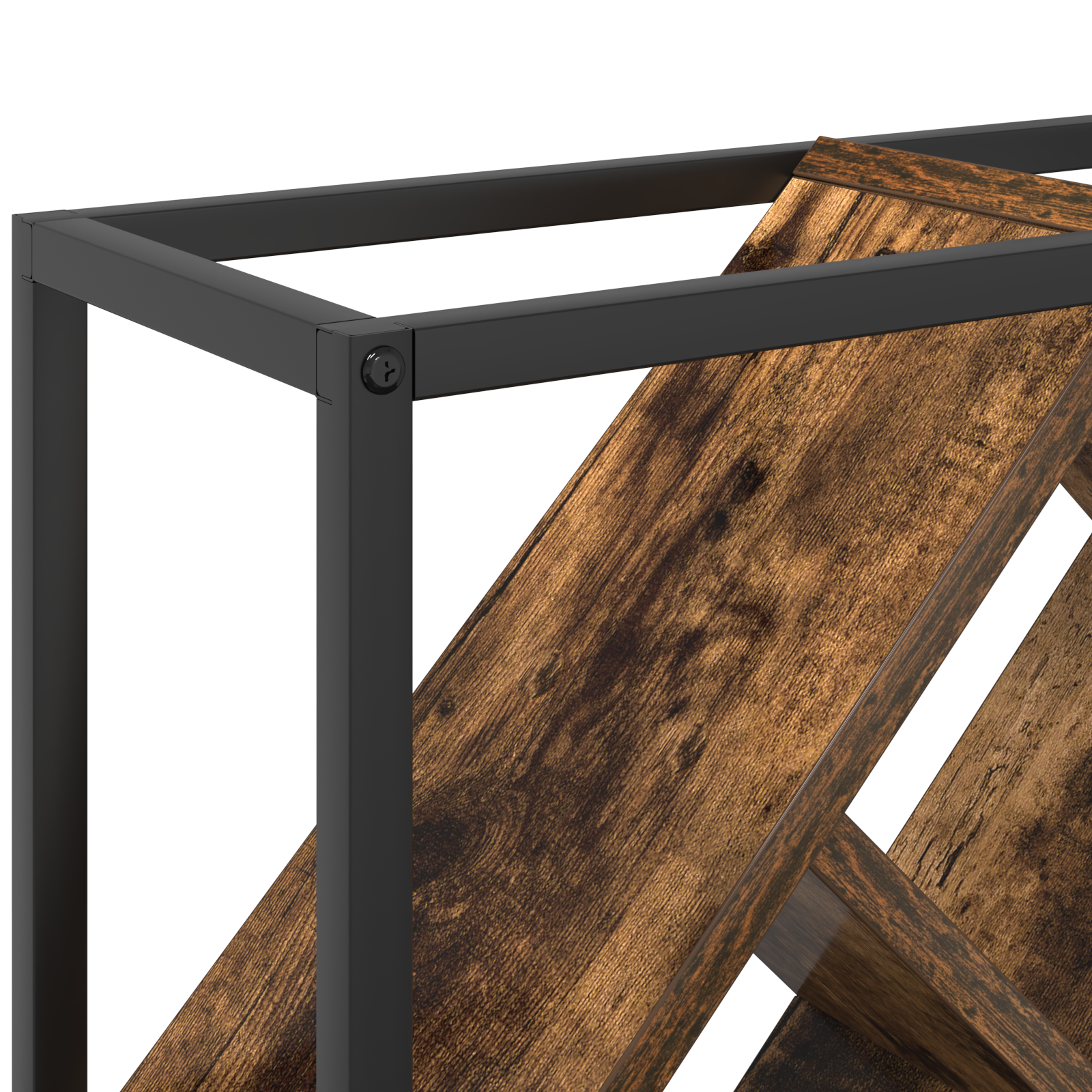 Wine Racks Smoked oak Metal frame and wooden shelves Medium - Image 8