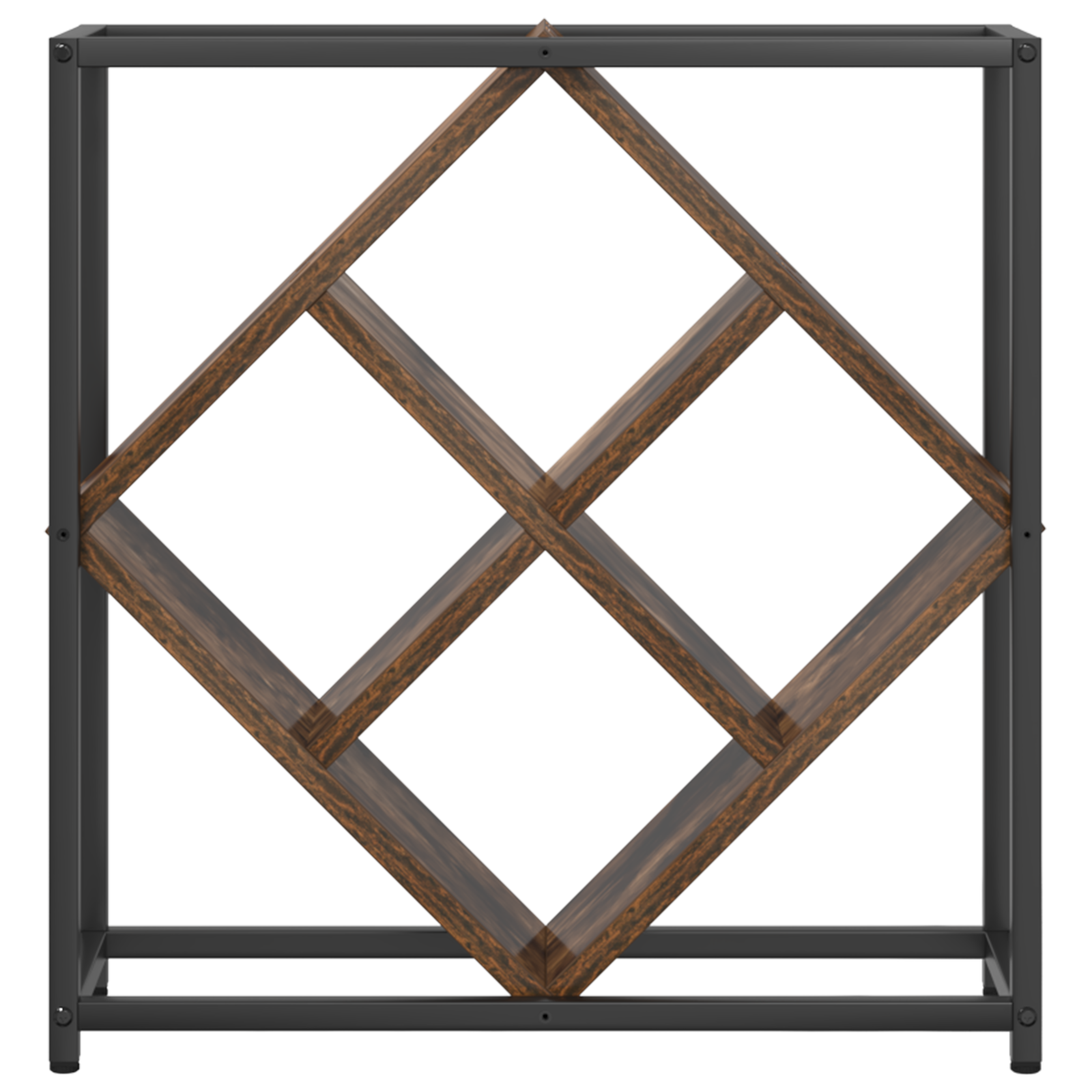 Wine Racks Smoked oak Metal frame and wooden shelves Medium - Image 6