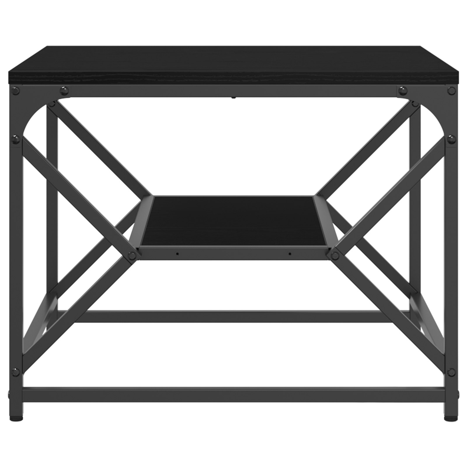 Black Oak Coffee Table with Shelf, 51x50x40 cm, Made from Engineered Wood - Image 6