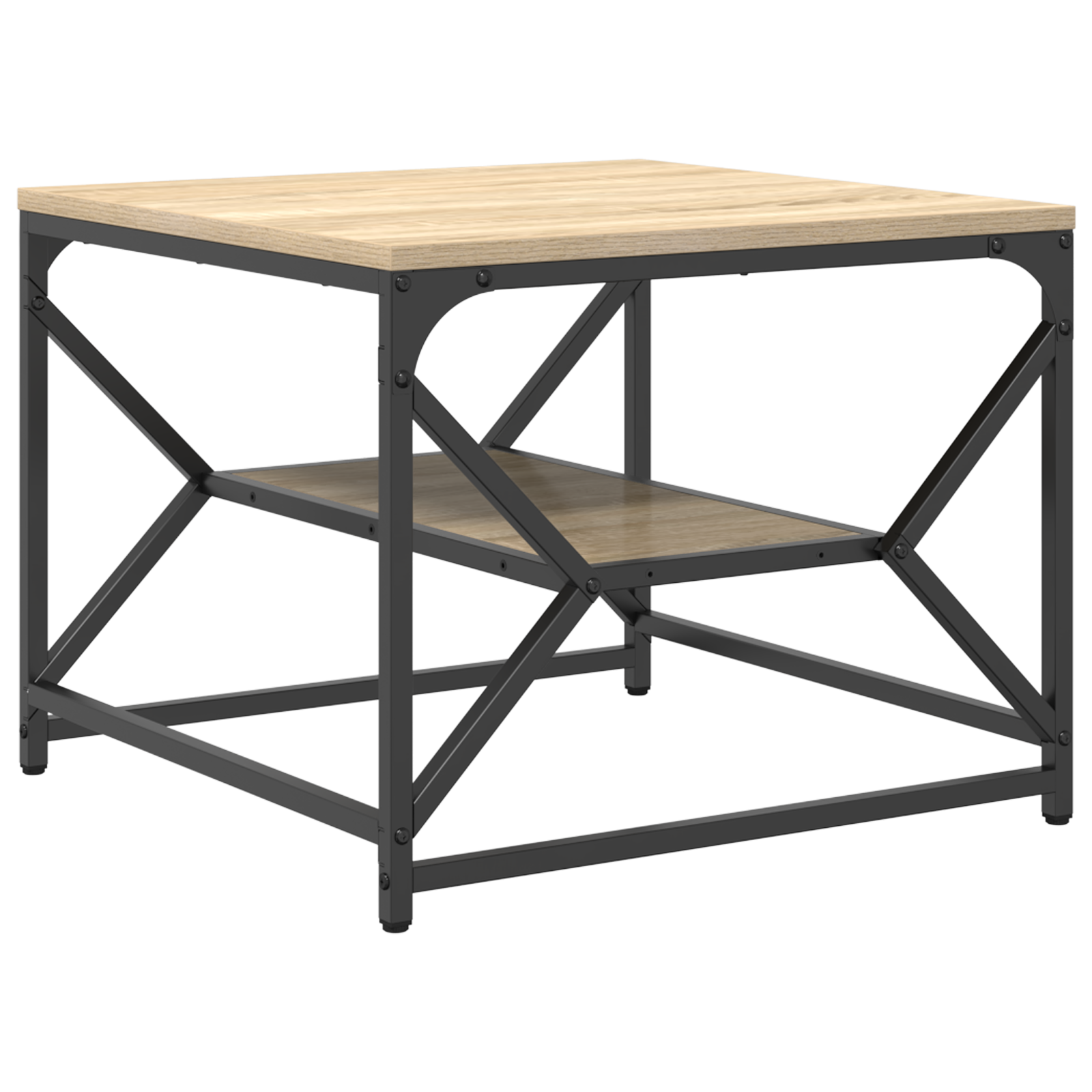 Coffee Table with Shelf in Sonoma Oak – 51x50x40 cm – Made from Engineered Wood - Image 2