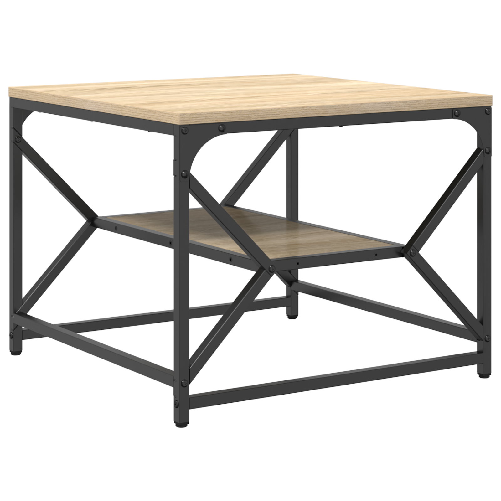 Coffee Table with Shelf in Sonoma Oak – 51x50x40 cm – Made from Engineered Wood - Image 5