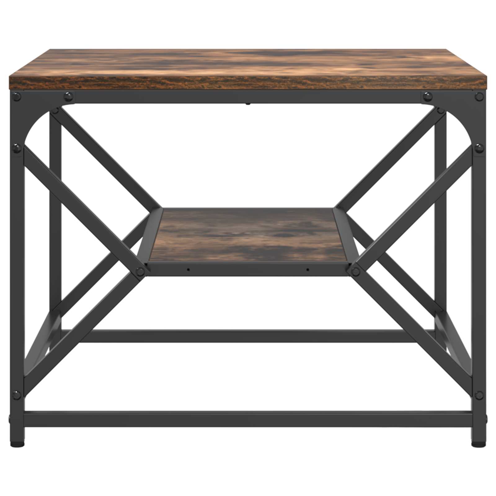 Coffee Table with Storage Shelf - Smoked Oak, 51x50x40 cm, Made of Engineered Wood - Image 6