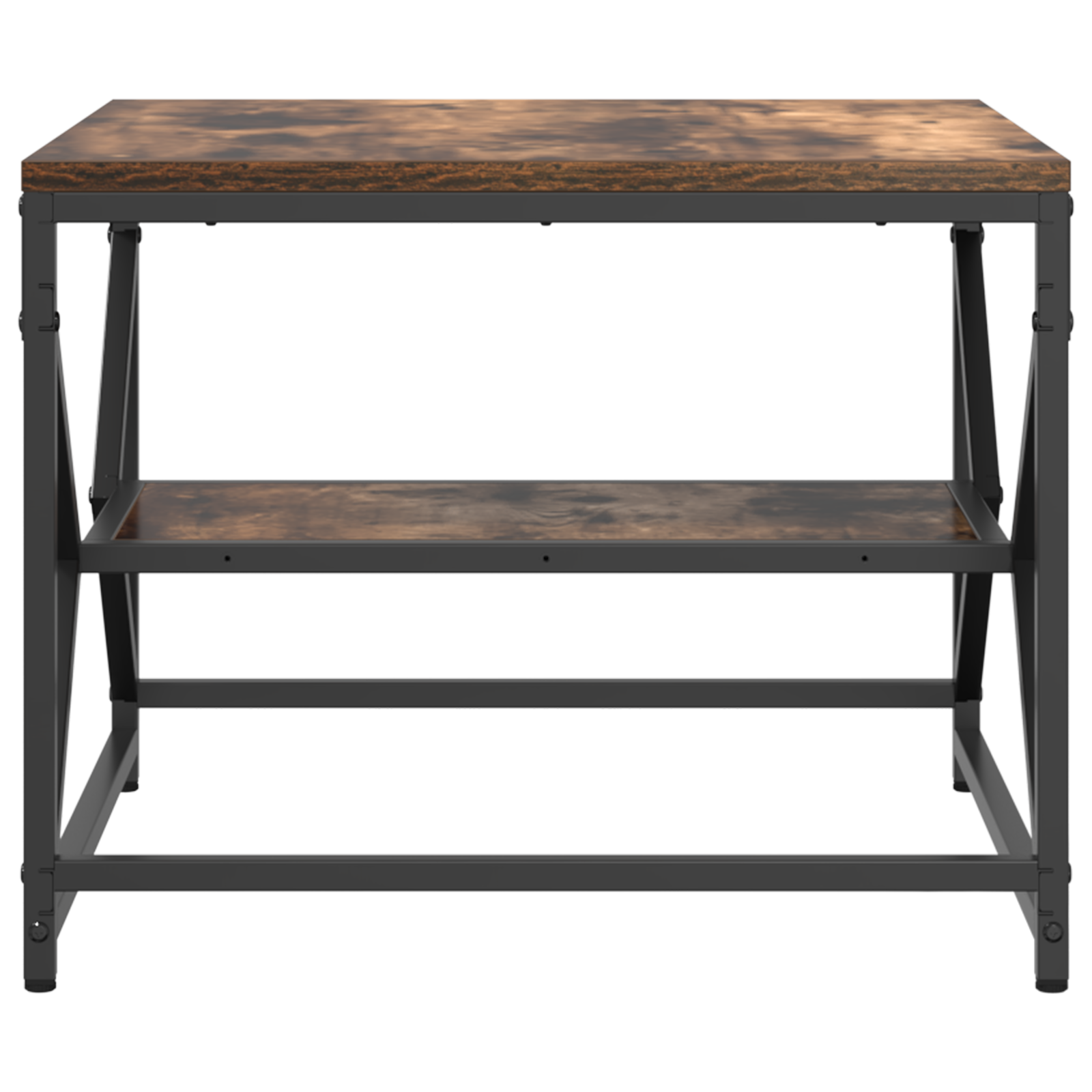 Coffee Table with Storage Shelf - Smoked Oak, 51x50x40 cm, Made of Engineered Wood - Image 7