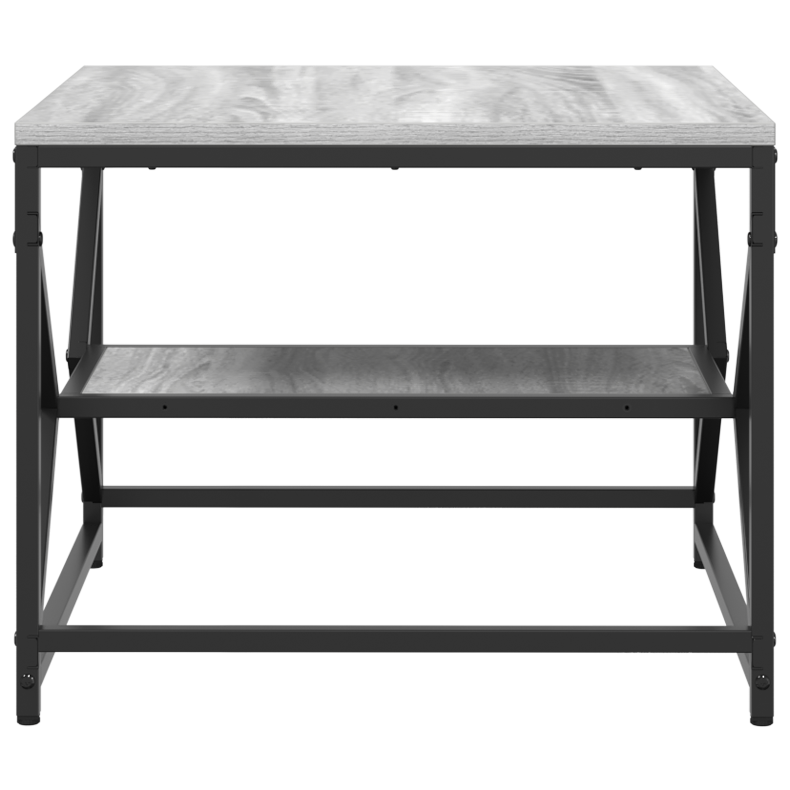 Coffee Table with Shelf - Grey Sonoma - 51x50x40 cm - Made of Engineered Wood - Image 7