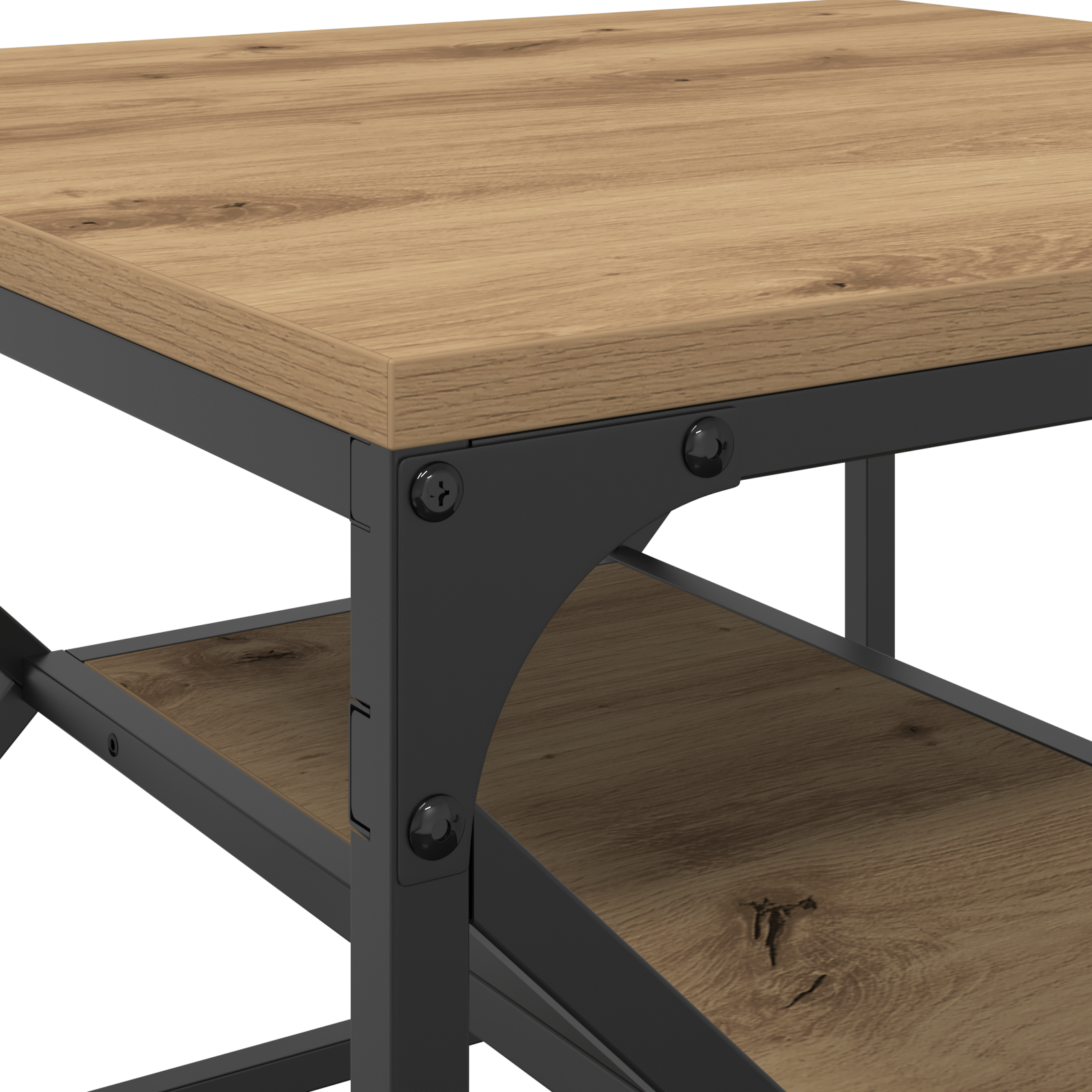 Coffee Table with Shelf, Artisan Oak, 51x50x40 cm, Made from Engineered Wood - Image 8