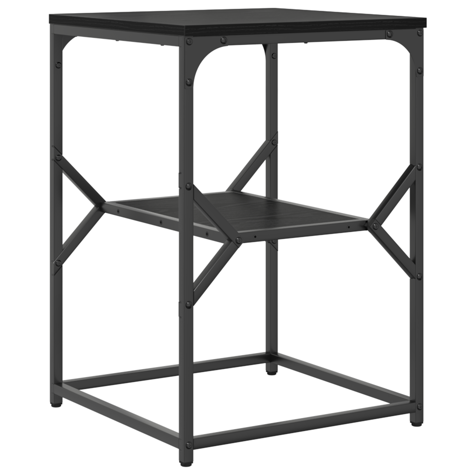 Side Table Black Oak 41x40x60 cm Engineered Wood - Image 2