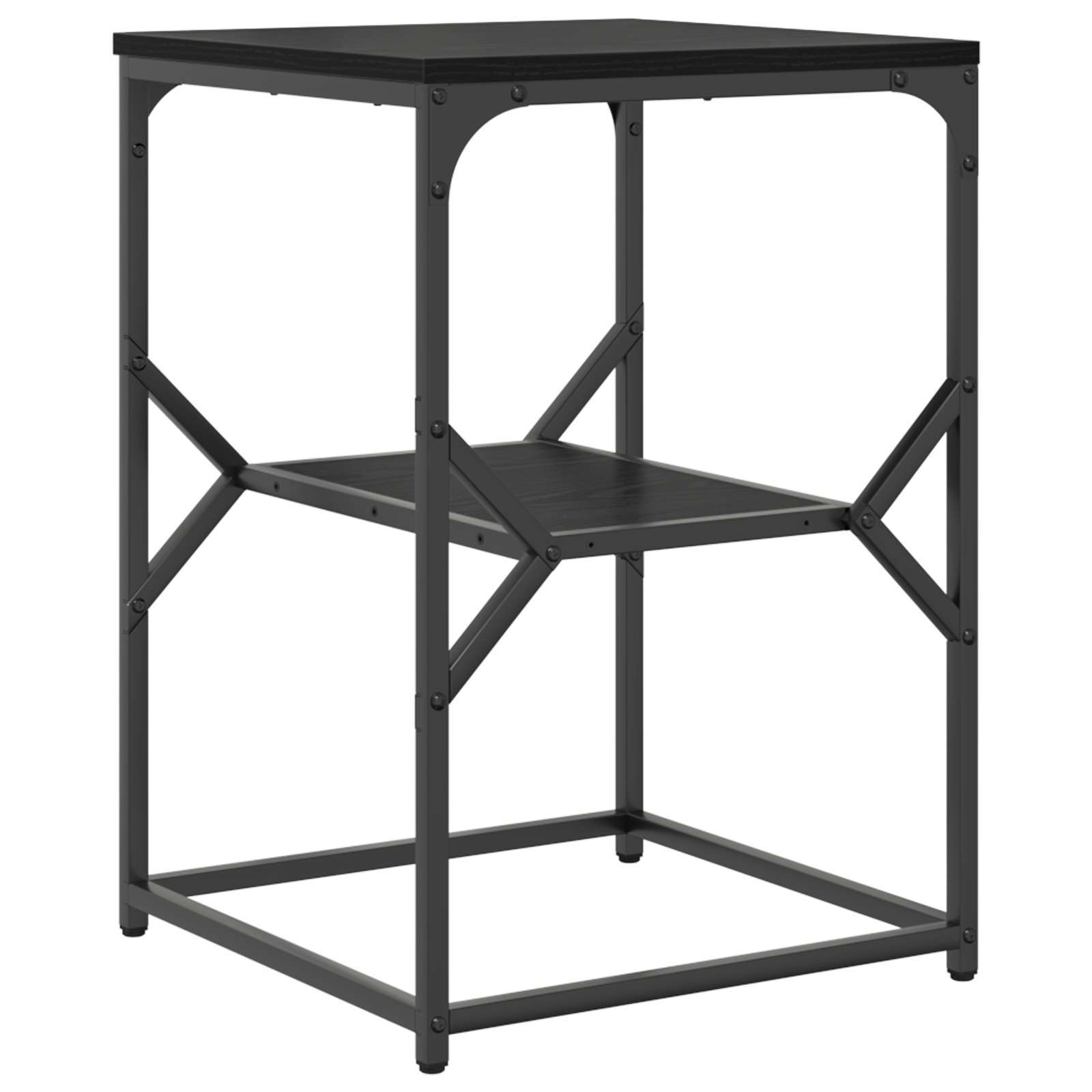 Side Table Black Oak 41x40x60 cm Engineered Wood - Image 7