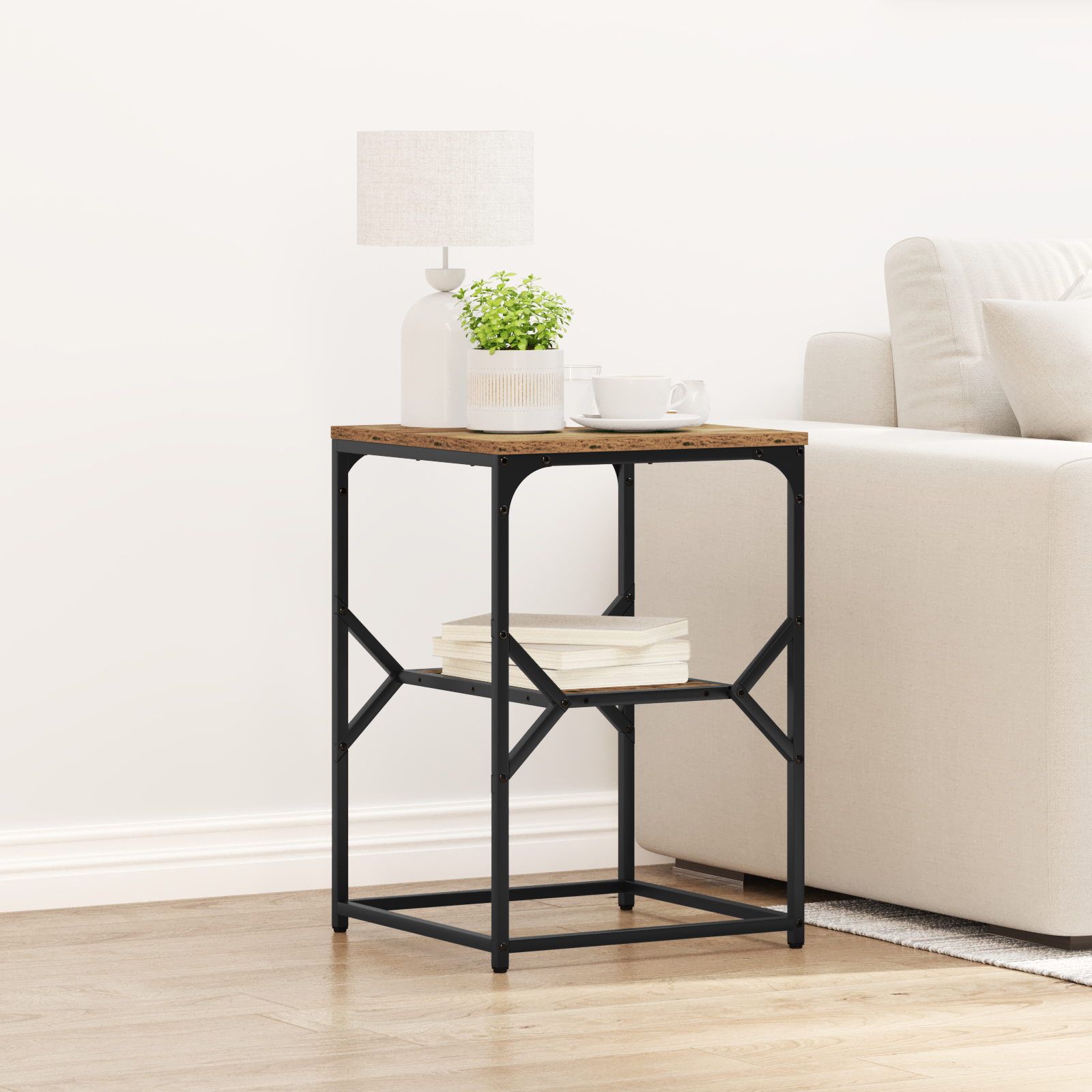 Side Table Old Wood 41x40x60 cm Engineered Wood