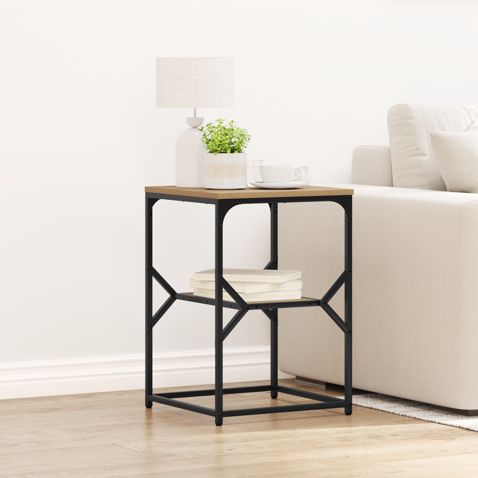 Side Table Artisan Oak 41x40x60 cm Engineered Wood