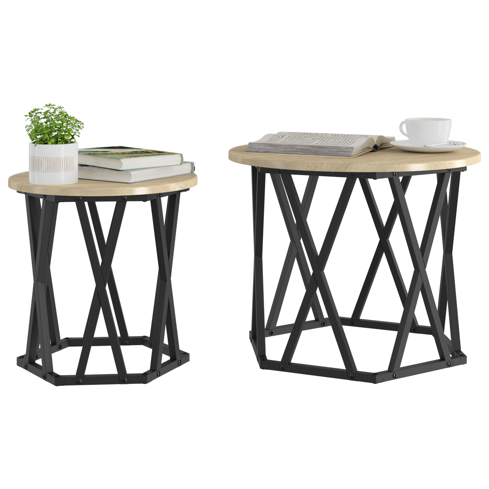 Nesting Side Tables 2 pcs Sonoma Oak Engineered Wood - Image 3