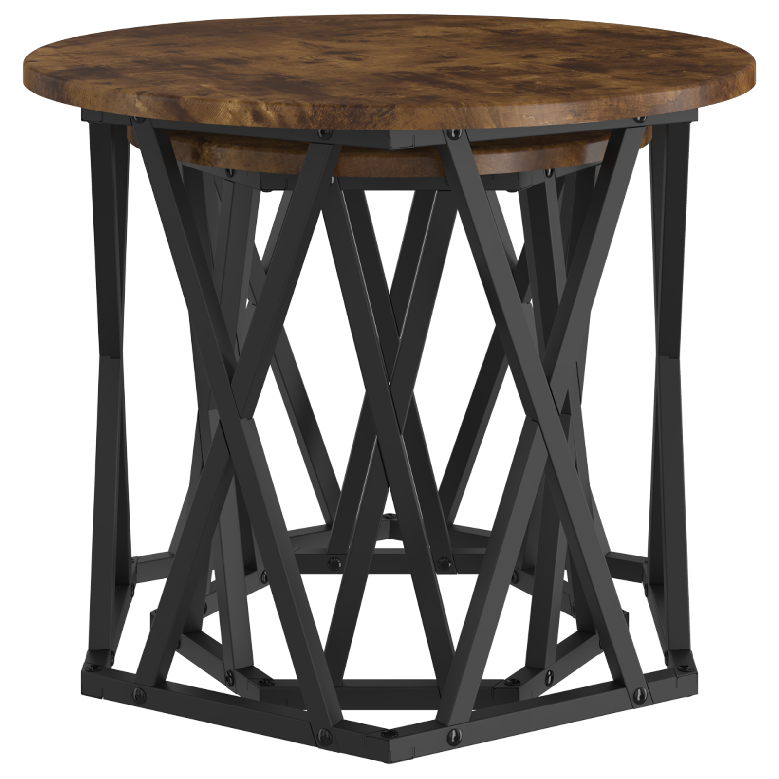 Coffee Table Smoked oak Solid Acacia wood Medium - Image 5