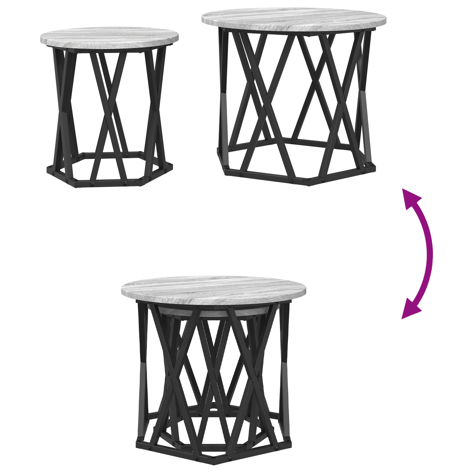 Nesting Side Tables 2 pcs Grey Sonoma Engineered Wood - Image 10