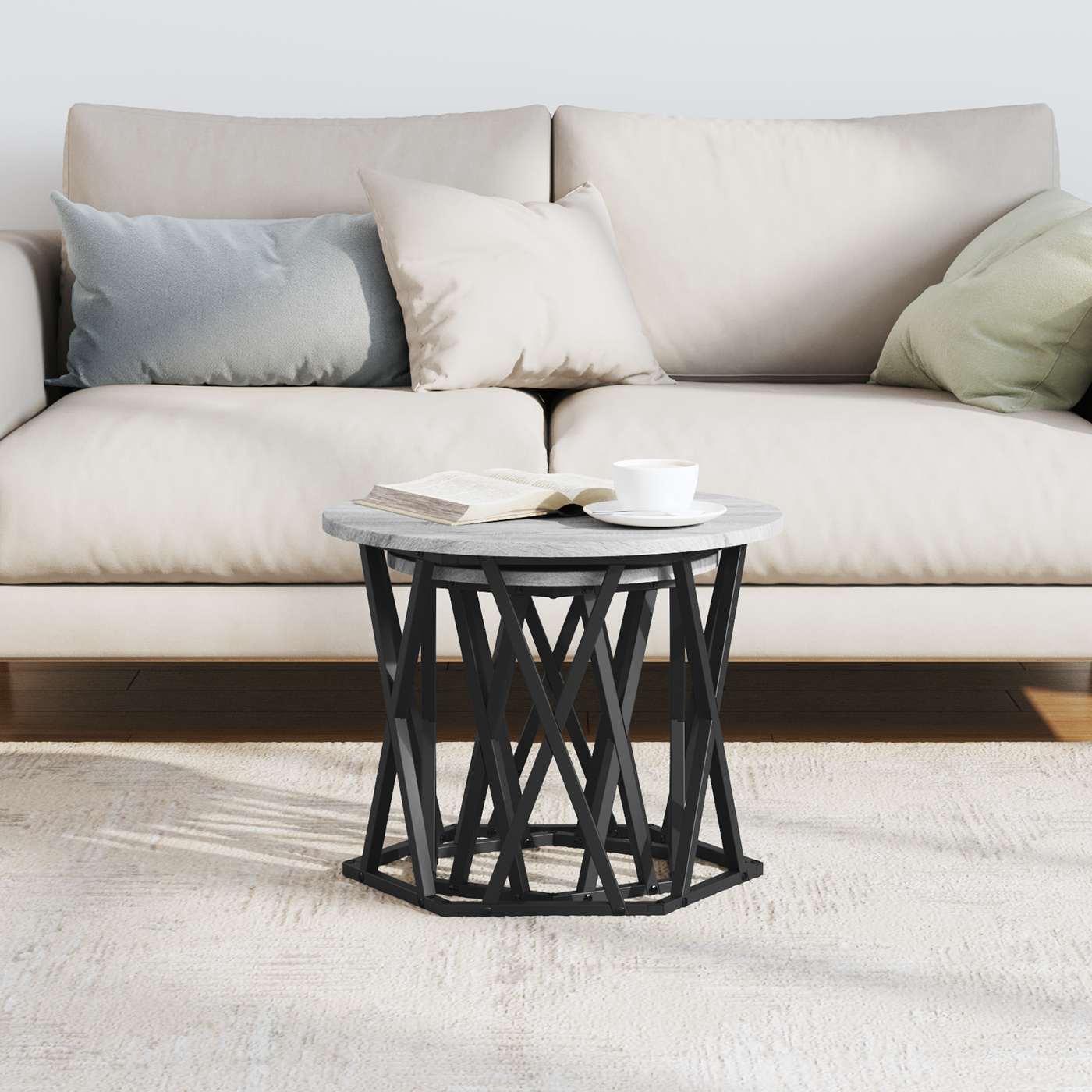 Nesting Side Tables 2 pcs Grey Sonoma Engineered Wood - Image 4